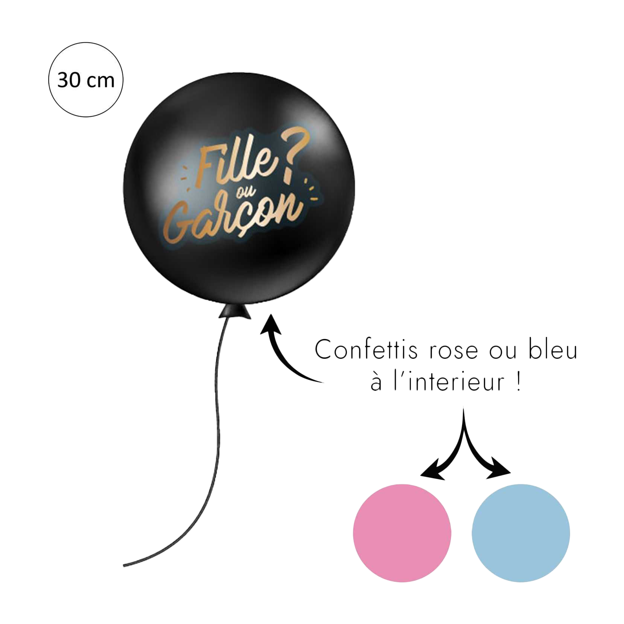 Ballon confettis gender reveal