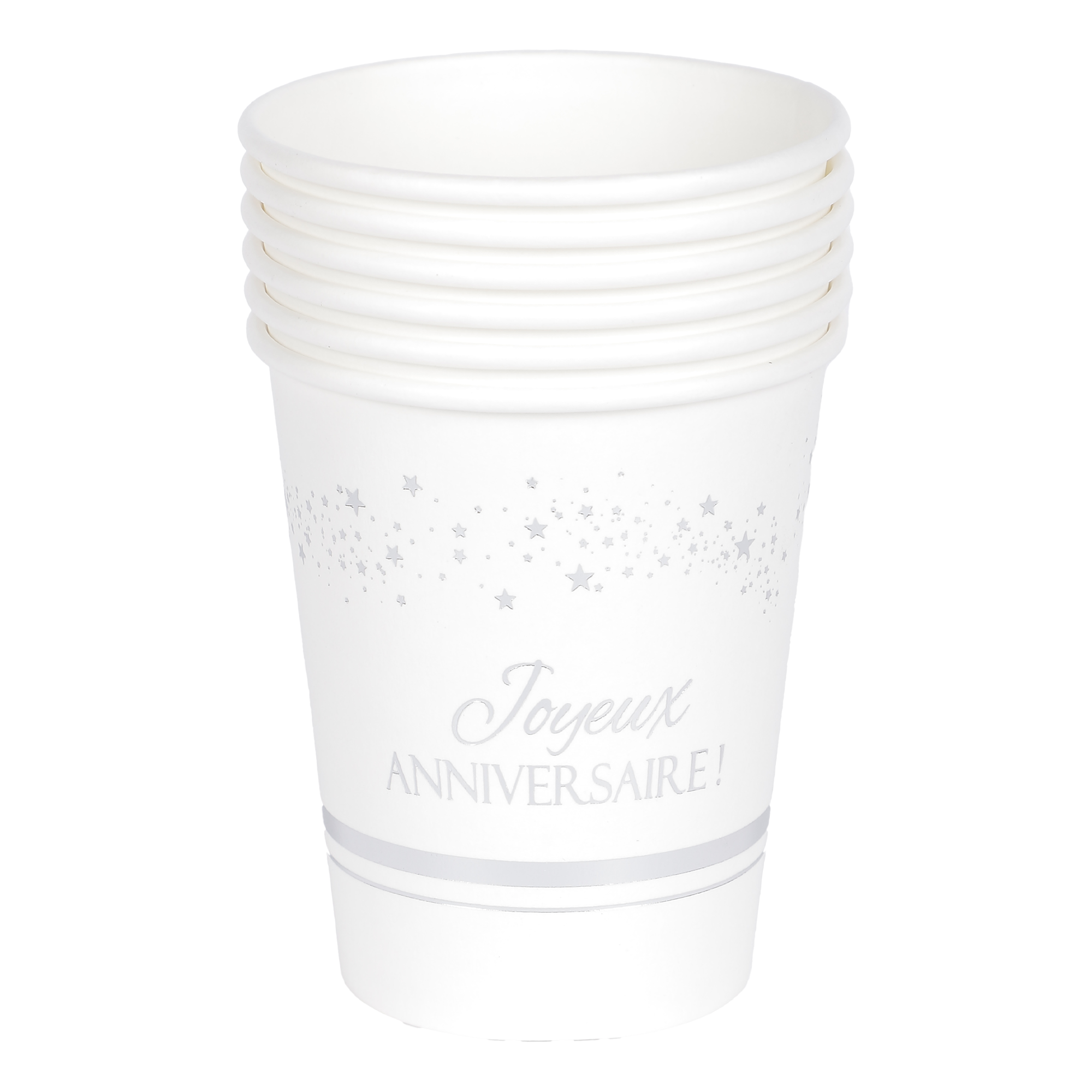 6 gobelets en carton Joyeux anniversaire