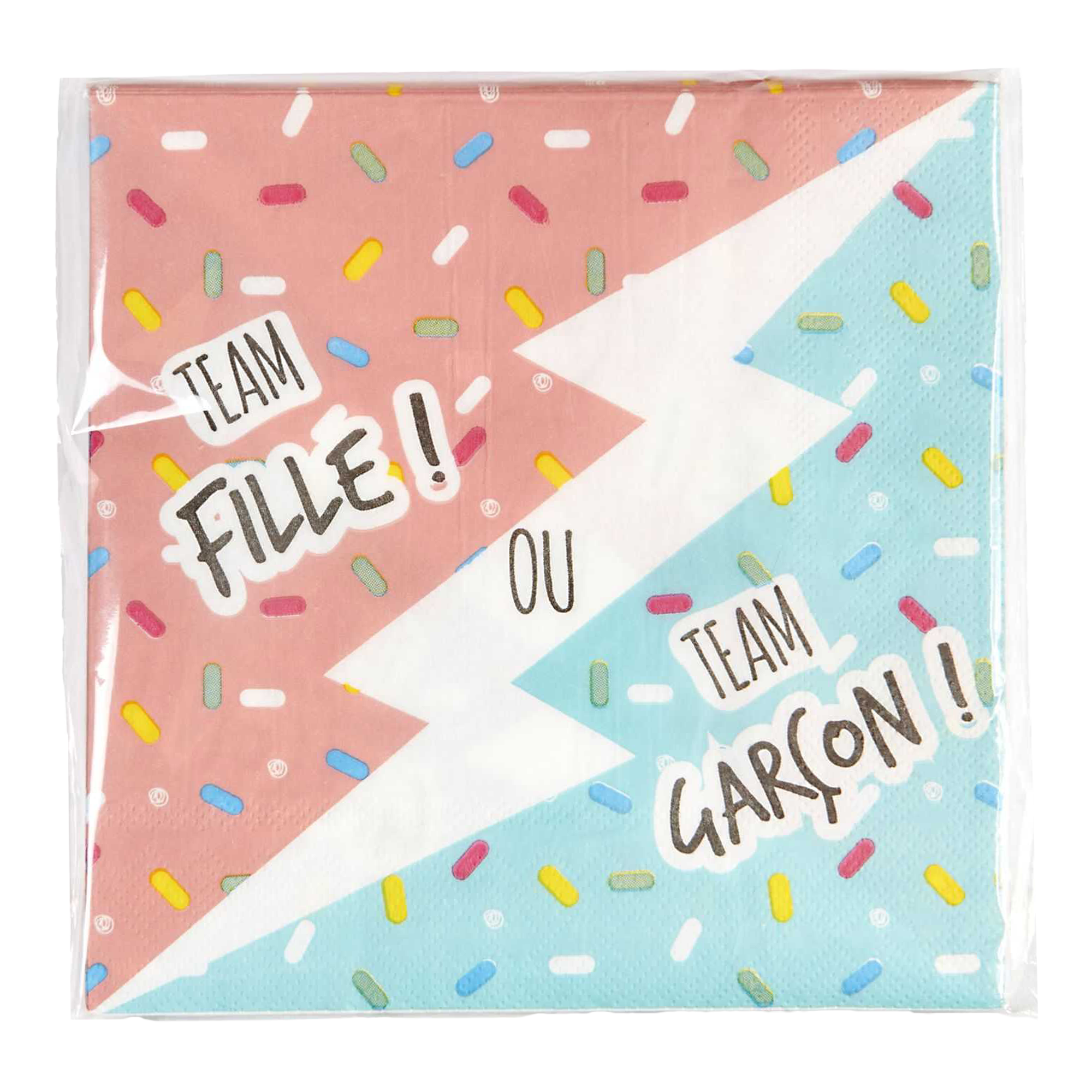 20 serviettes en papier team fille ou team garçon