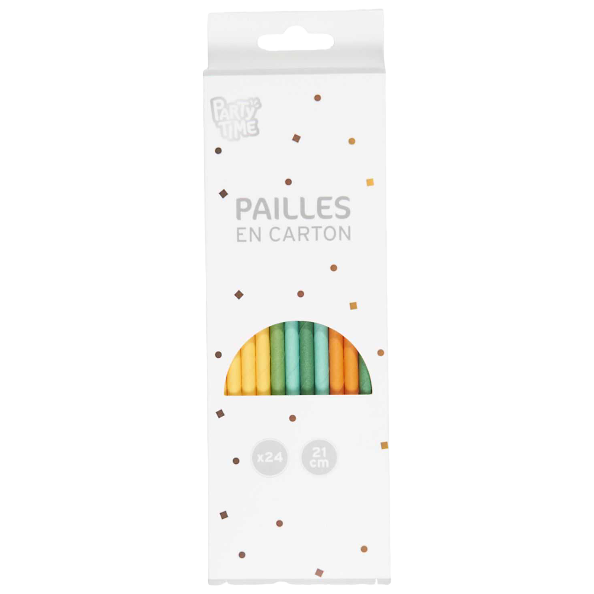 6 pailles en carton Lion