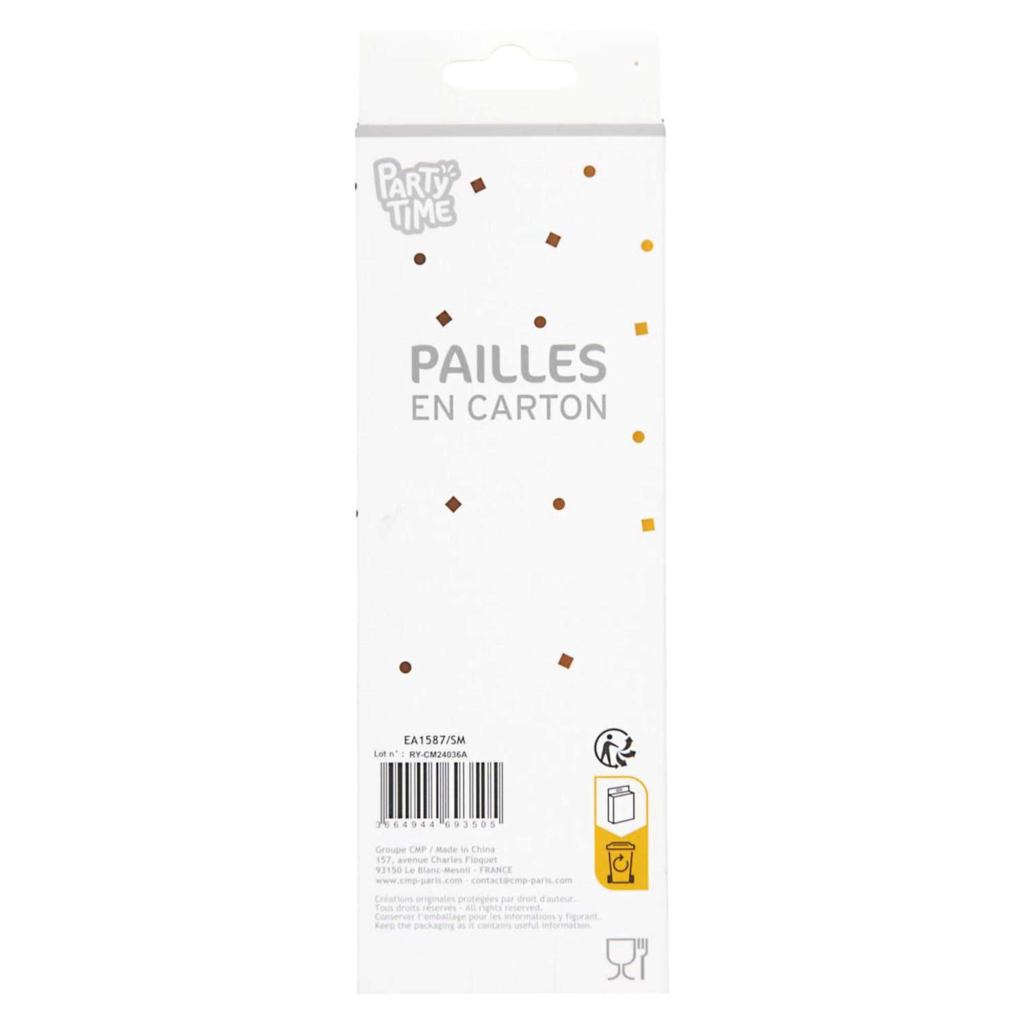 6 pailles en carton Lion