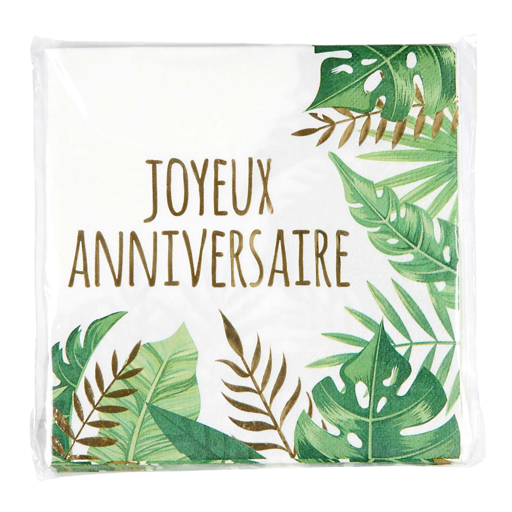 20 serviettes en papier jungle doré