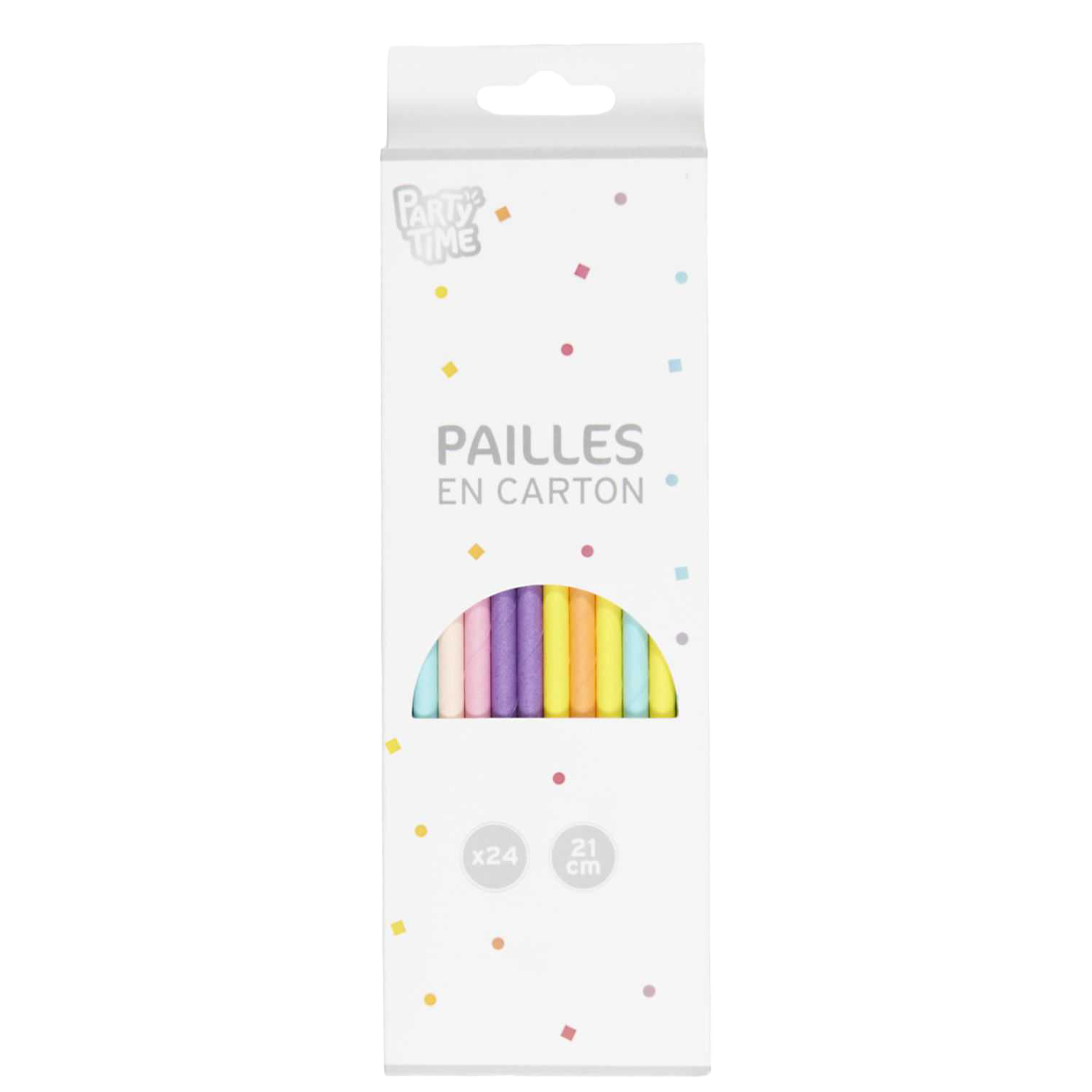 6 pailles en carton licorne