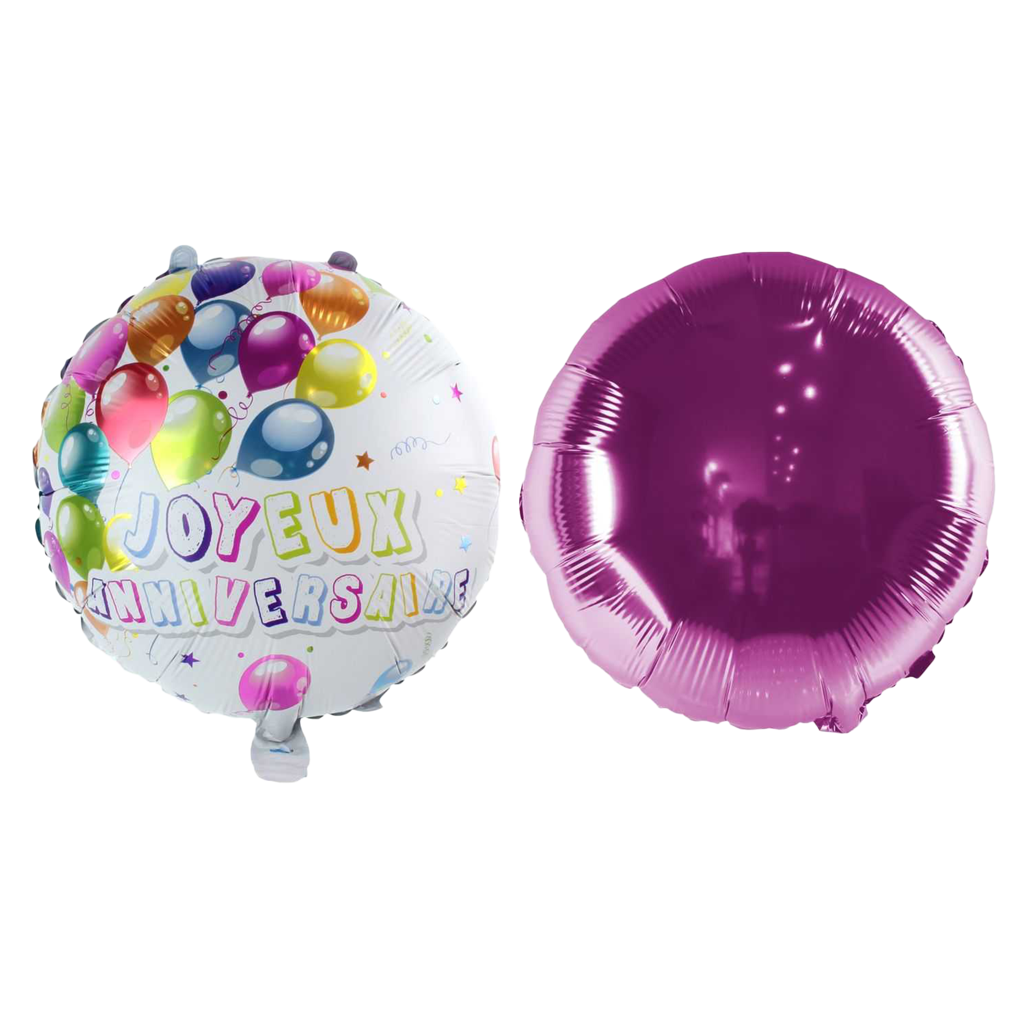 2 ballons métalisés anniversaire 45 cm