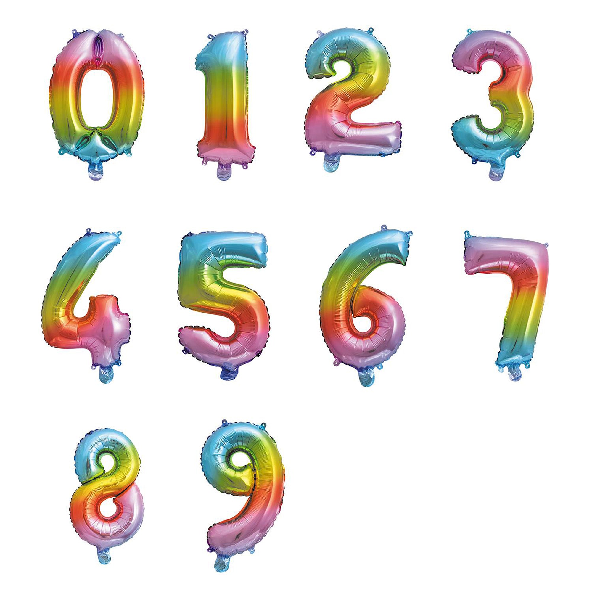 Ballon chiffre arc-en-ciel