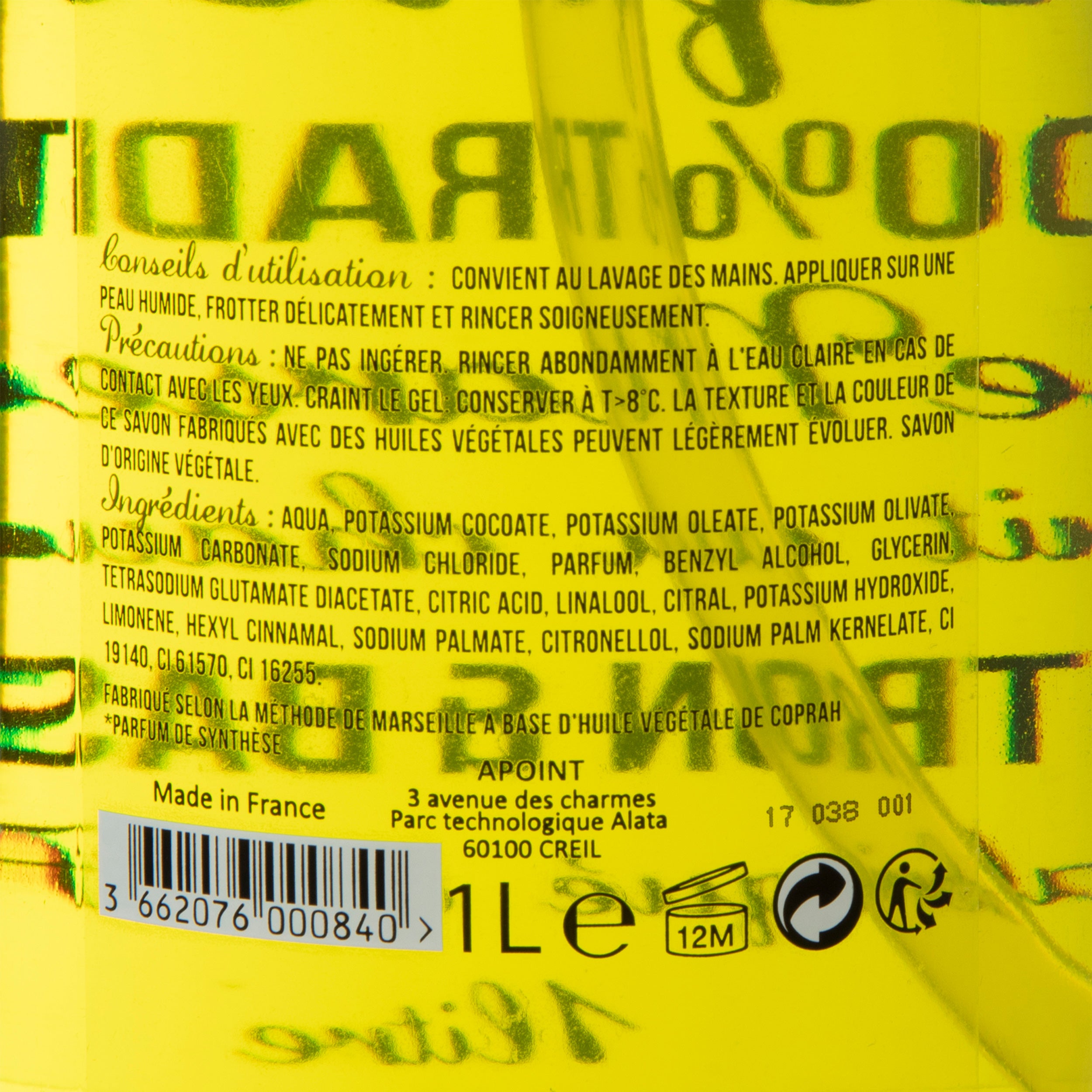 Savon liquide mains citron basilic 1L