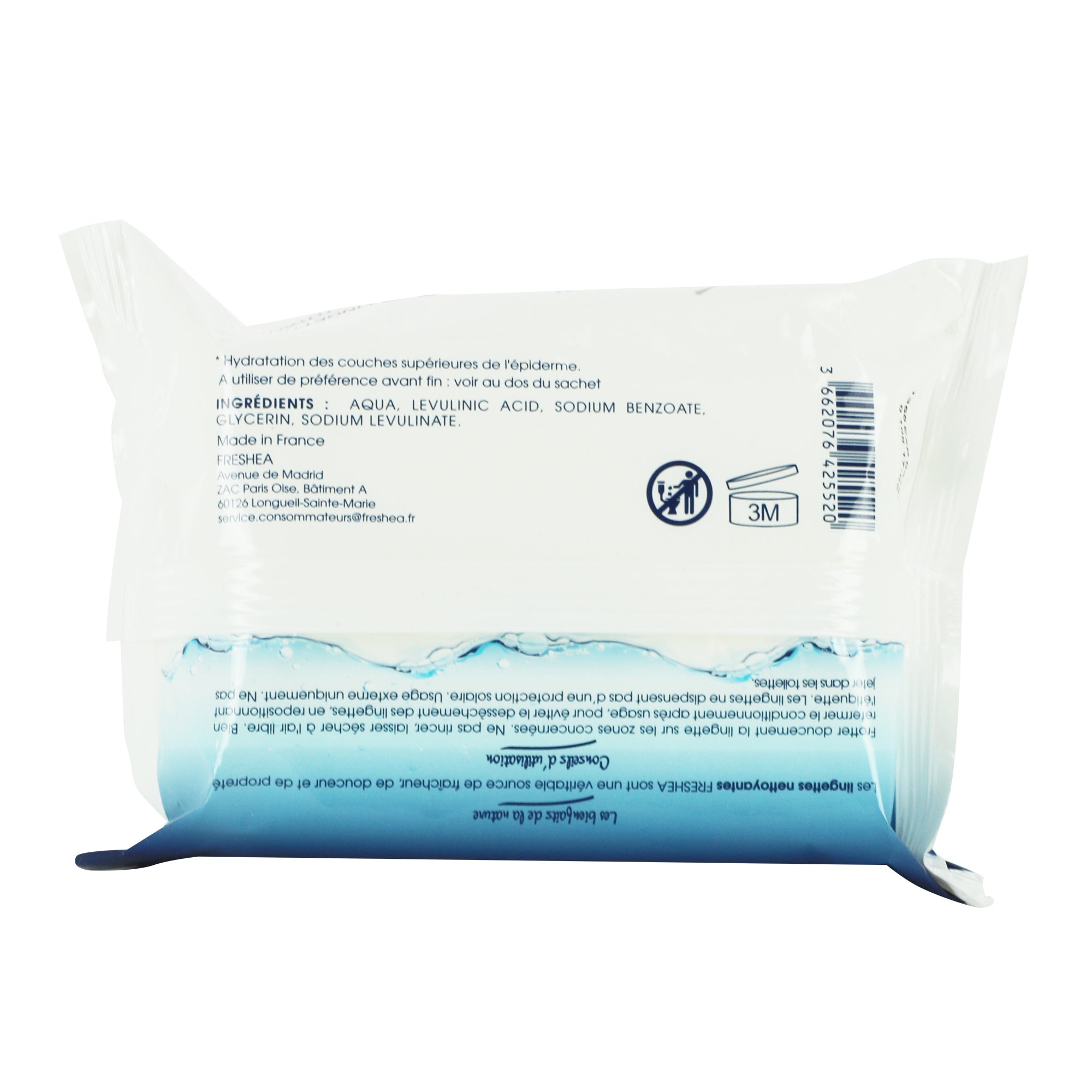 25 lingettes nettoyantes et rafraîchaissantes