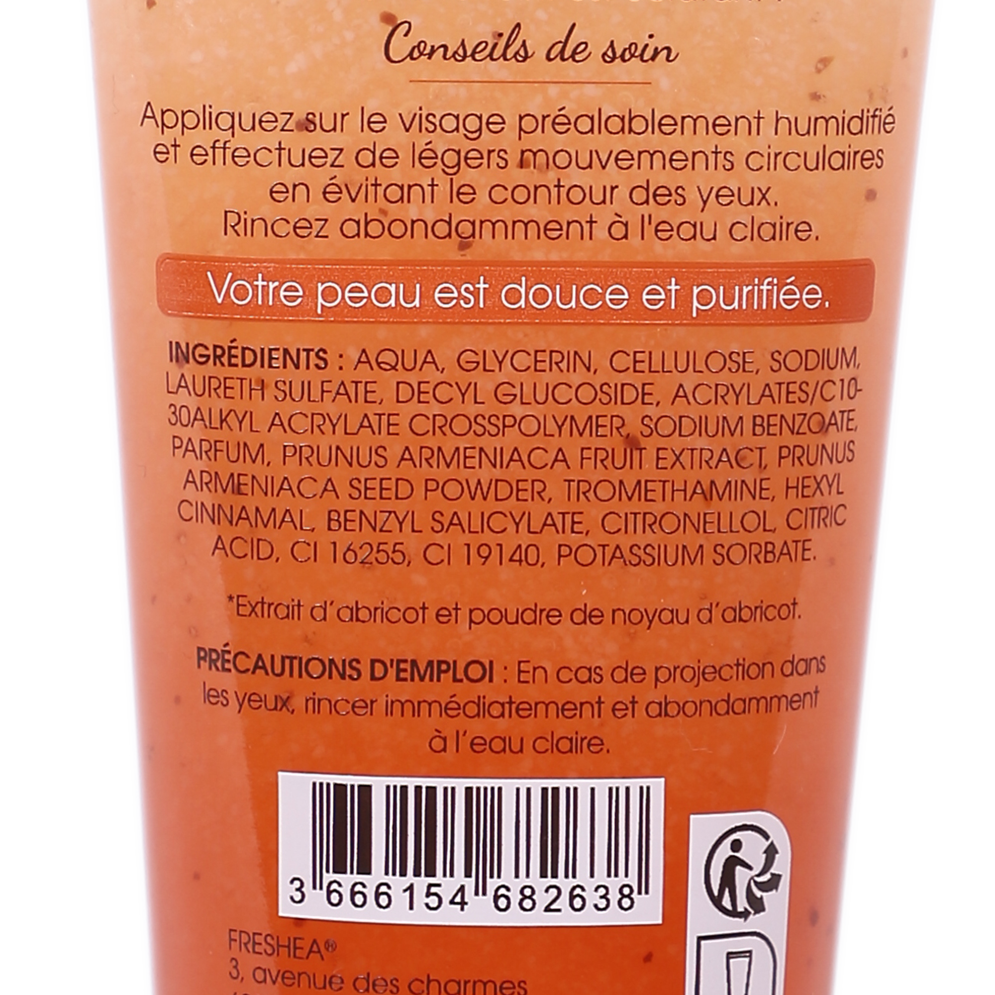 Gommage pour le visage pèche