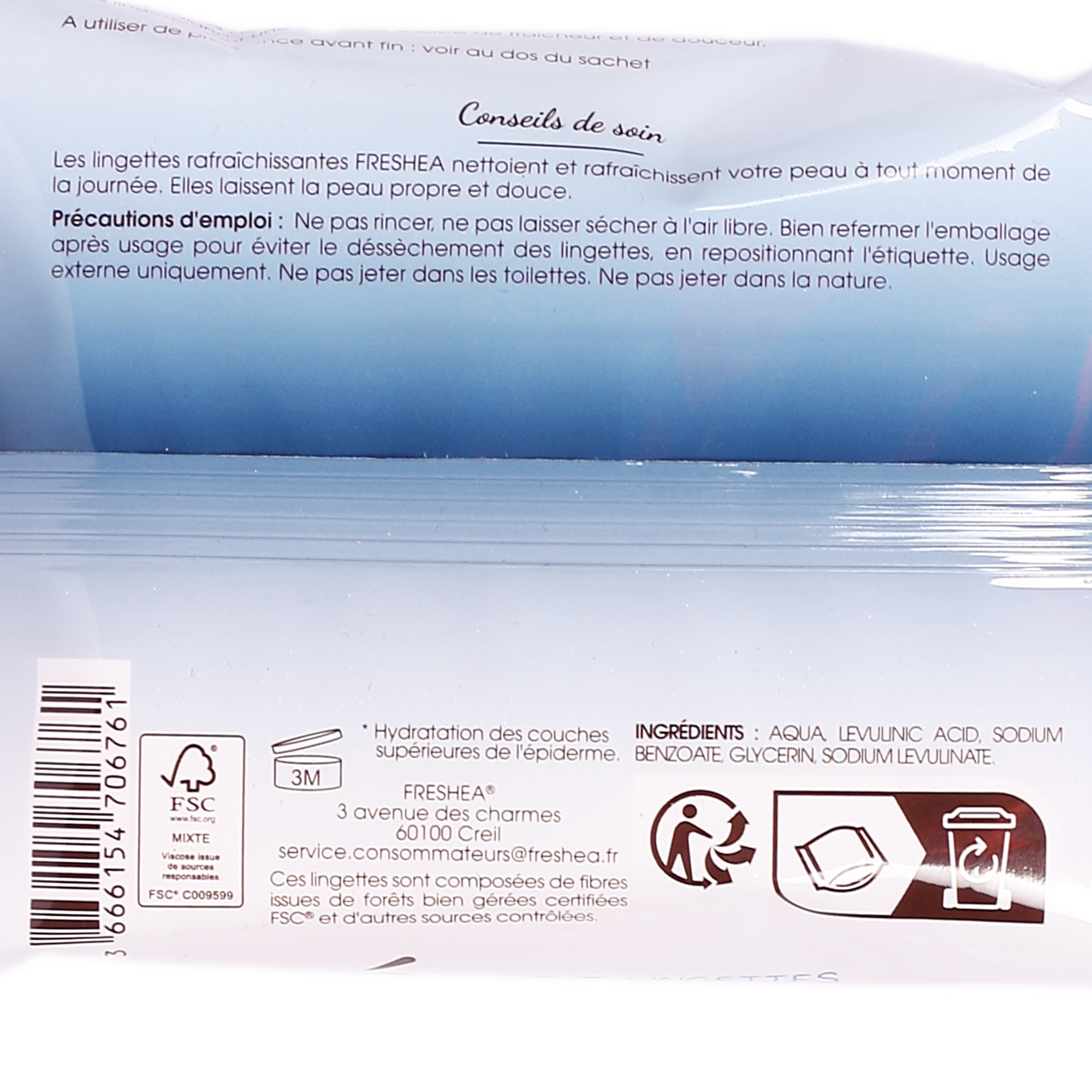 20 lingettes nettoyantes et rafraichissantes