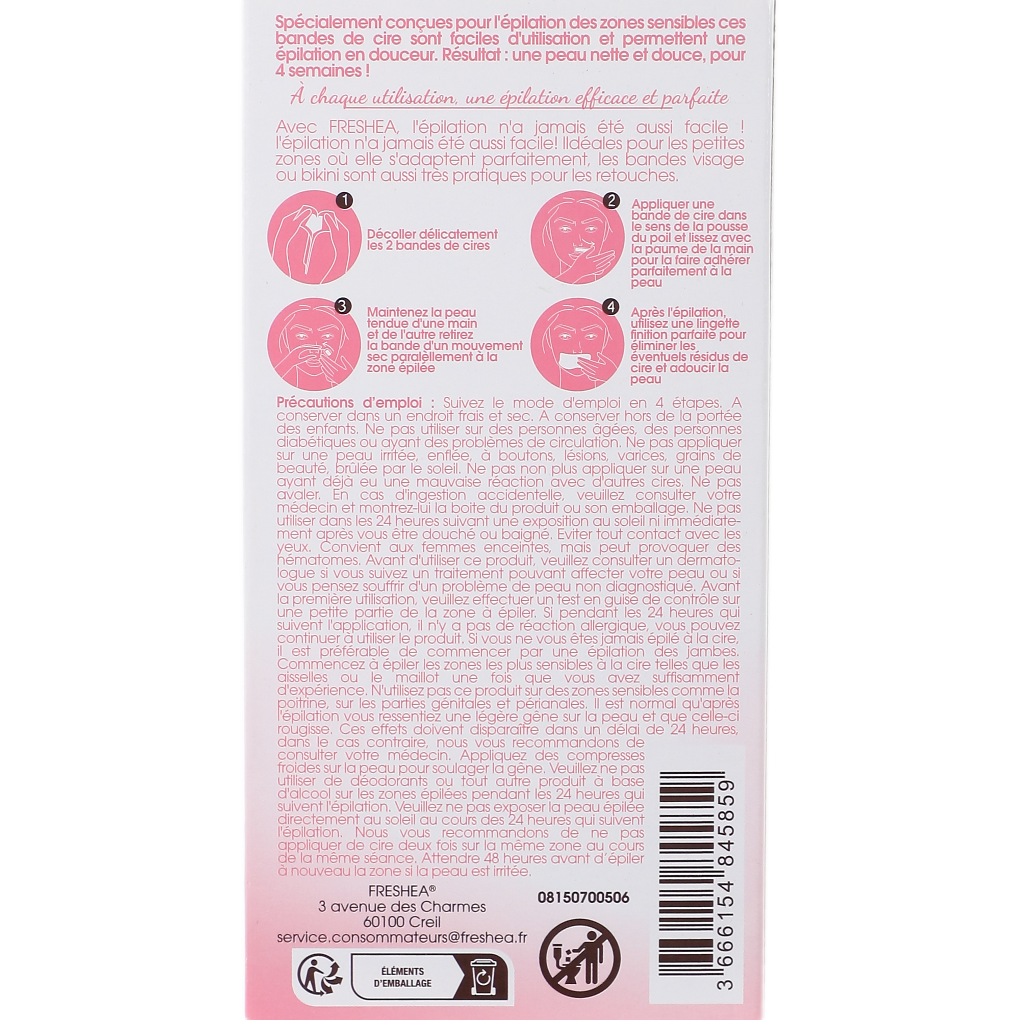 Kit de 28 bandes de cire froide