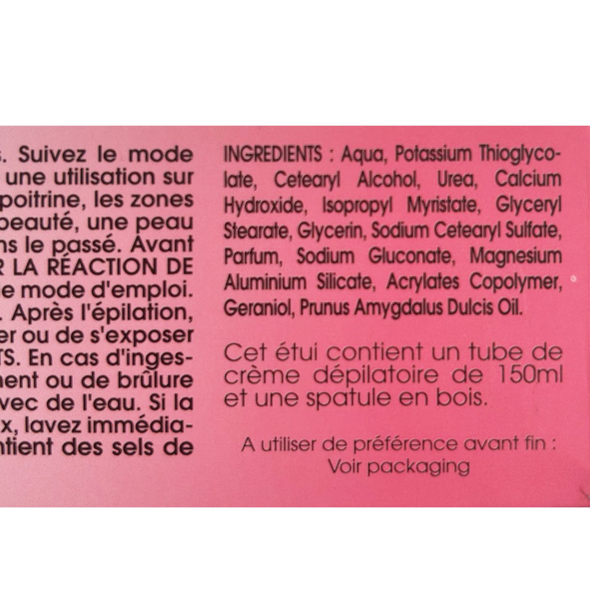 Crème dépilatoire jambes aisselles et maillot