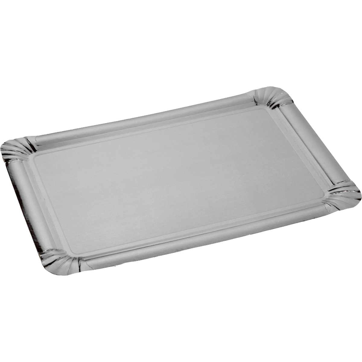 3 plateaux en carton argent