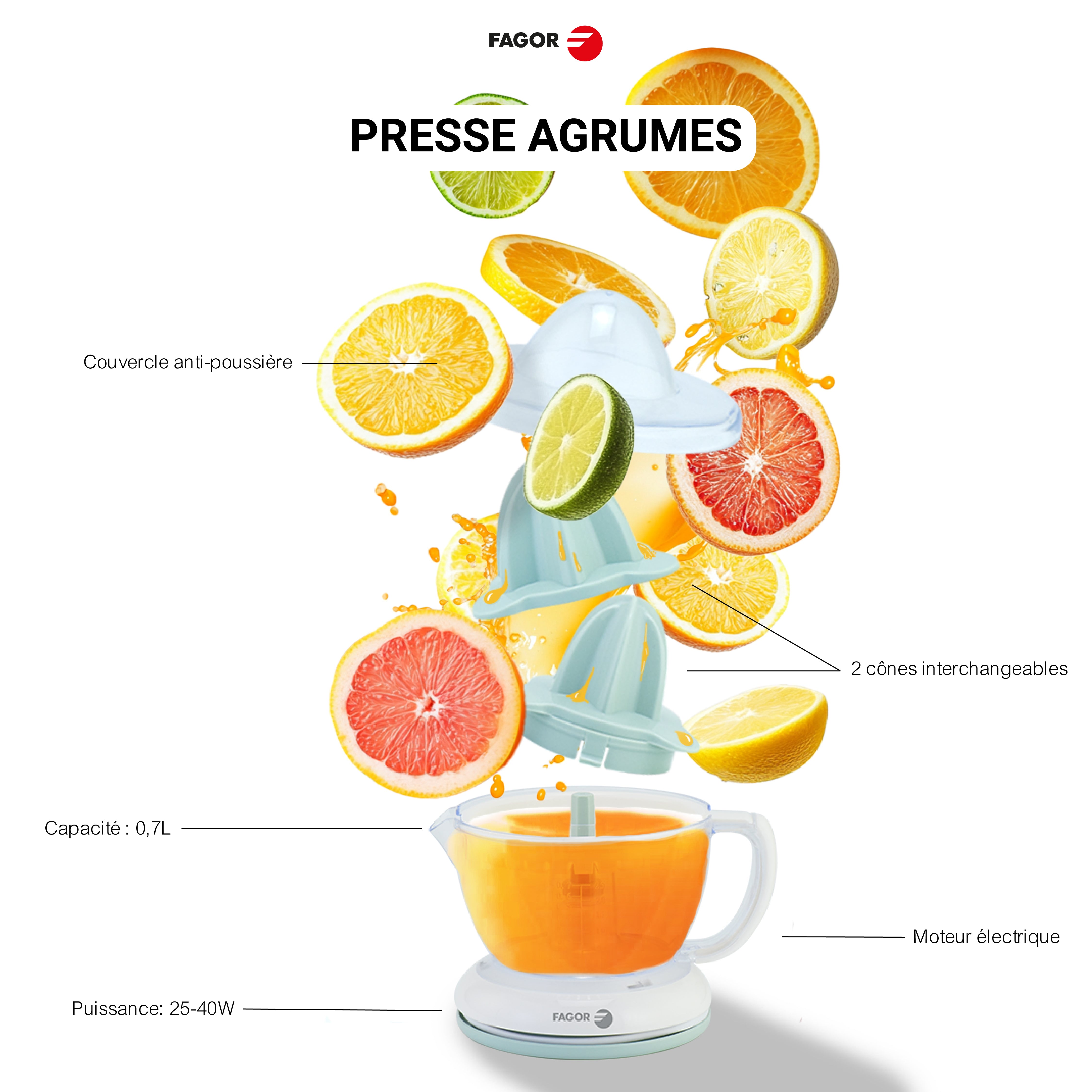 Presse agrumes blanc 0,7L