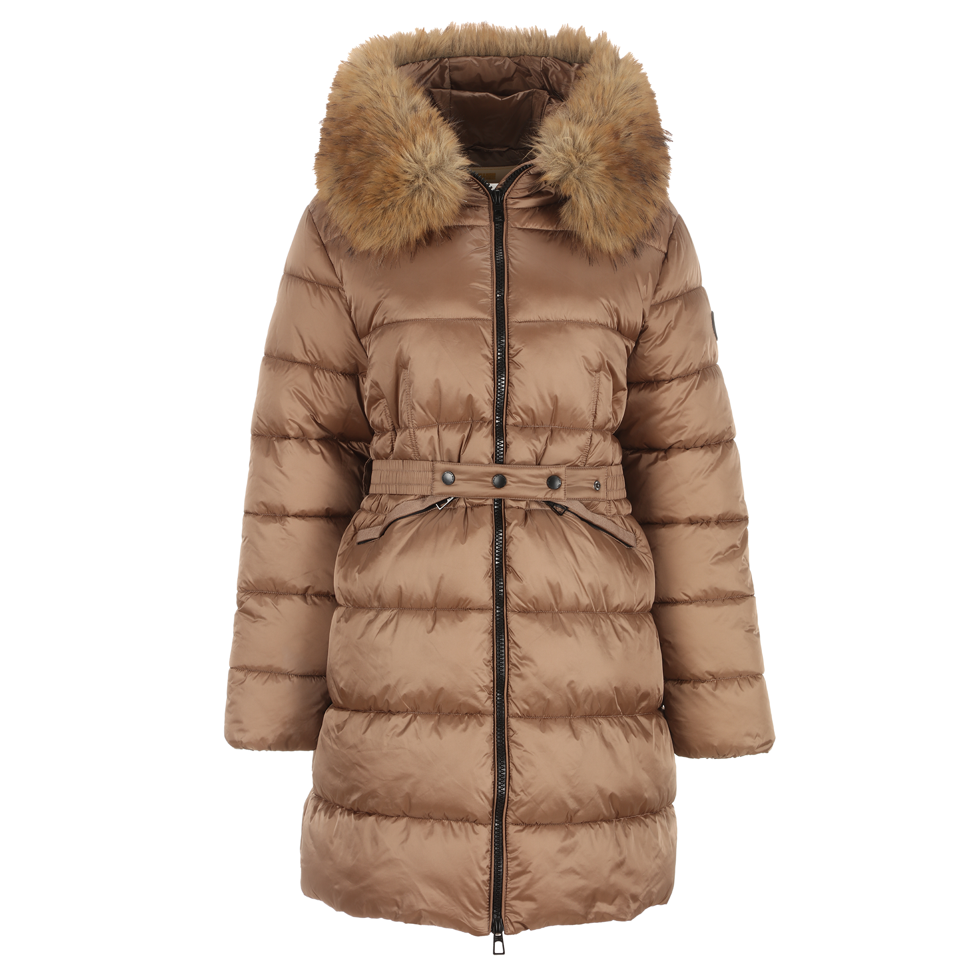 Doudoune col fausse fourrure  - Beige