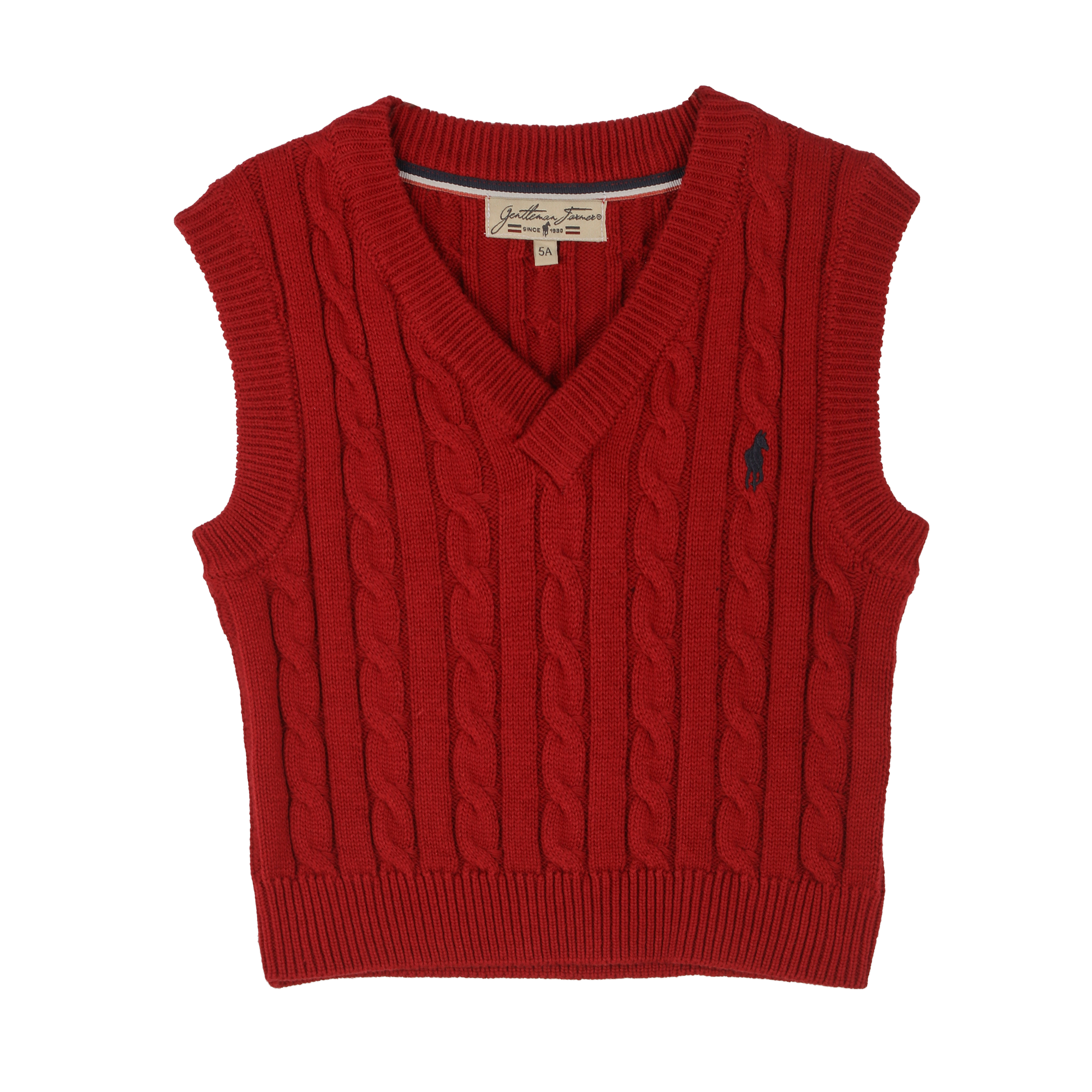 Pull sans manches avec broderie 3/12 ans - Rouge