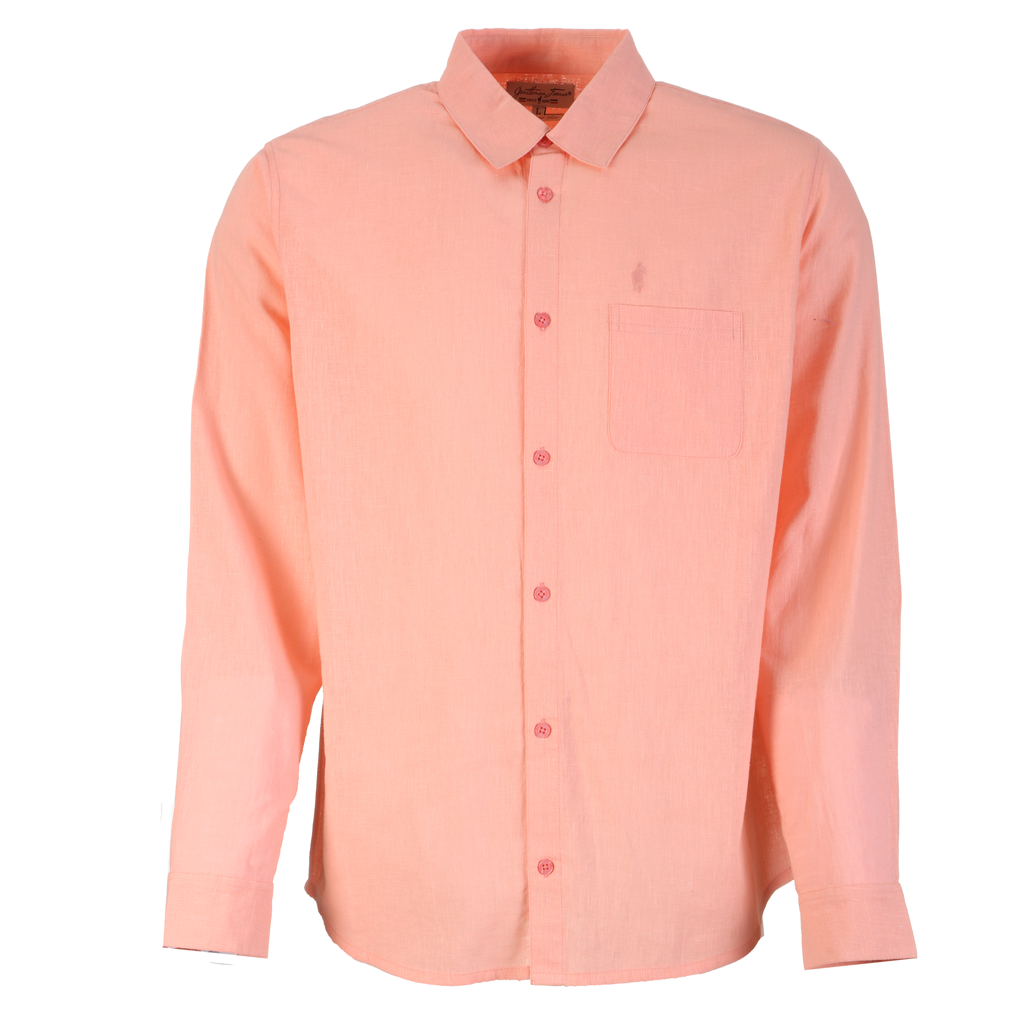 Chemise manches longues lin et coton  - Bleu foncé