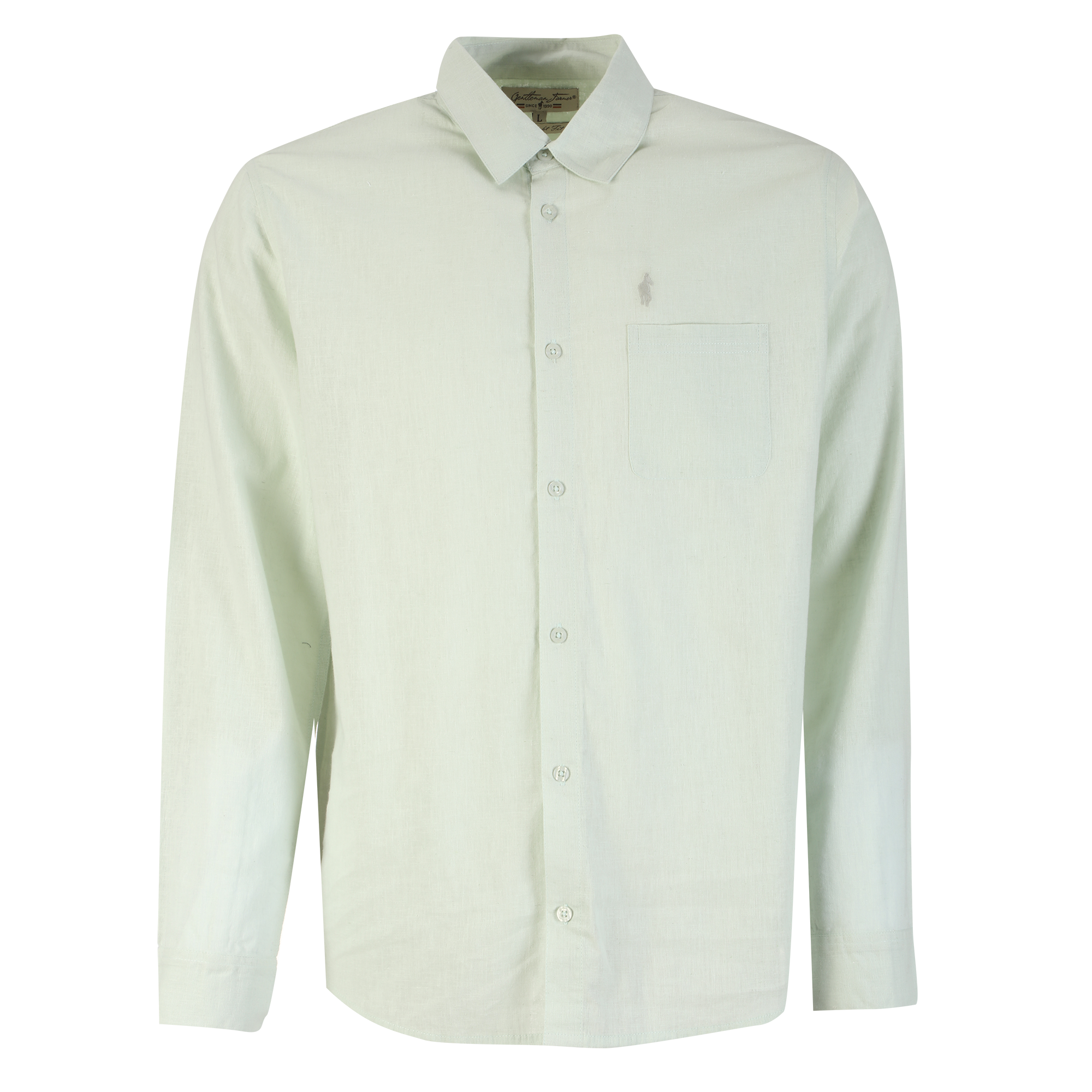 Chemise manches longues lin et coton  - Blanc