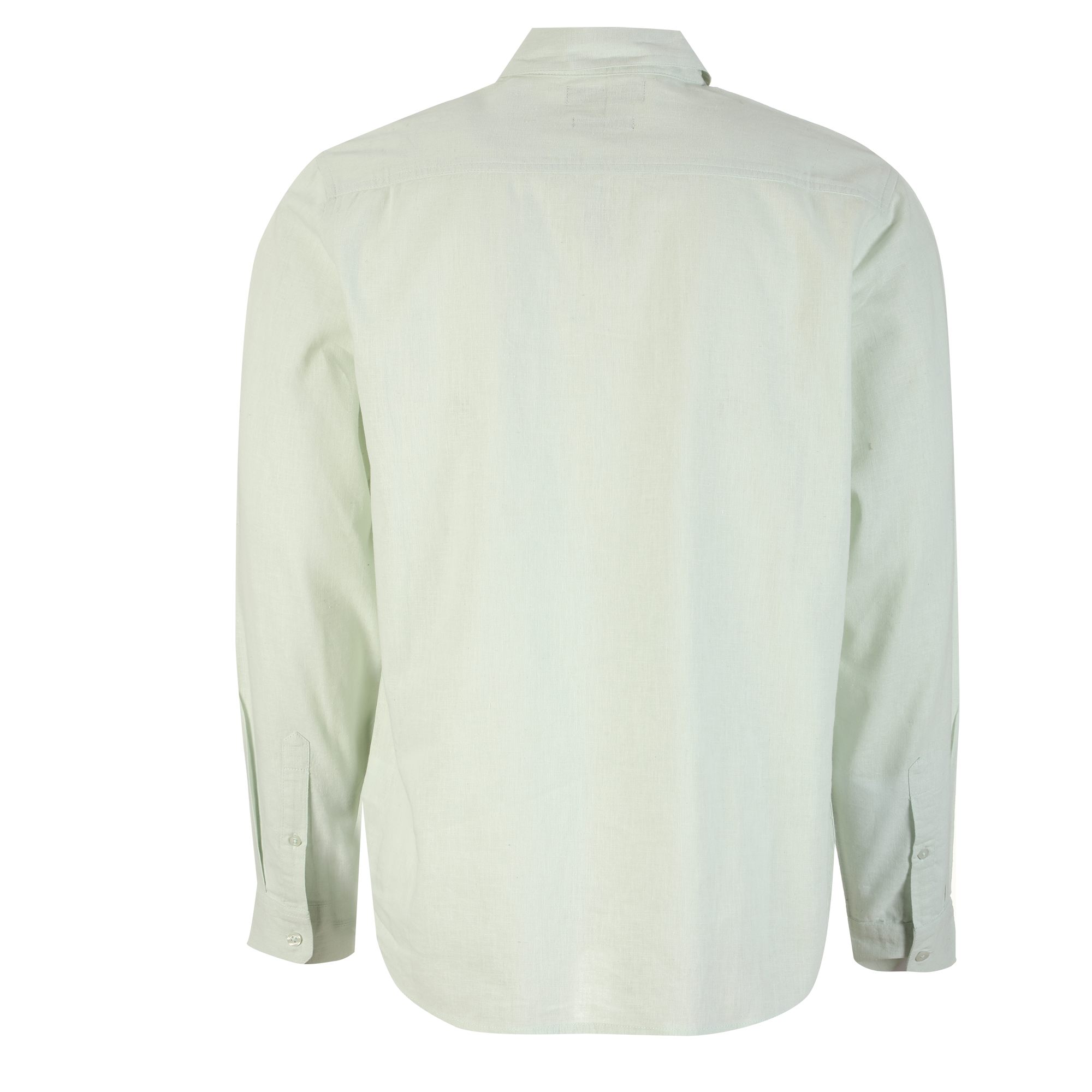 Chemise manches longues lin et coton  - Vert