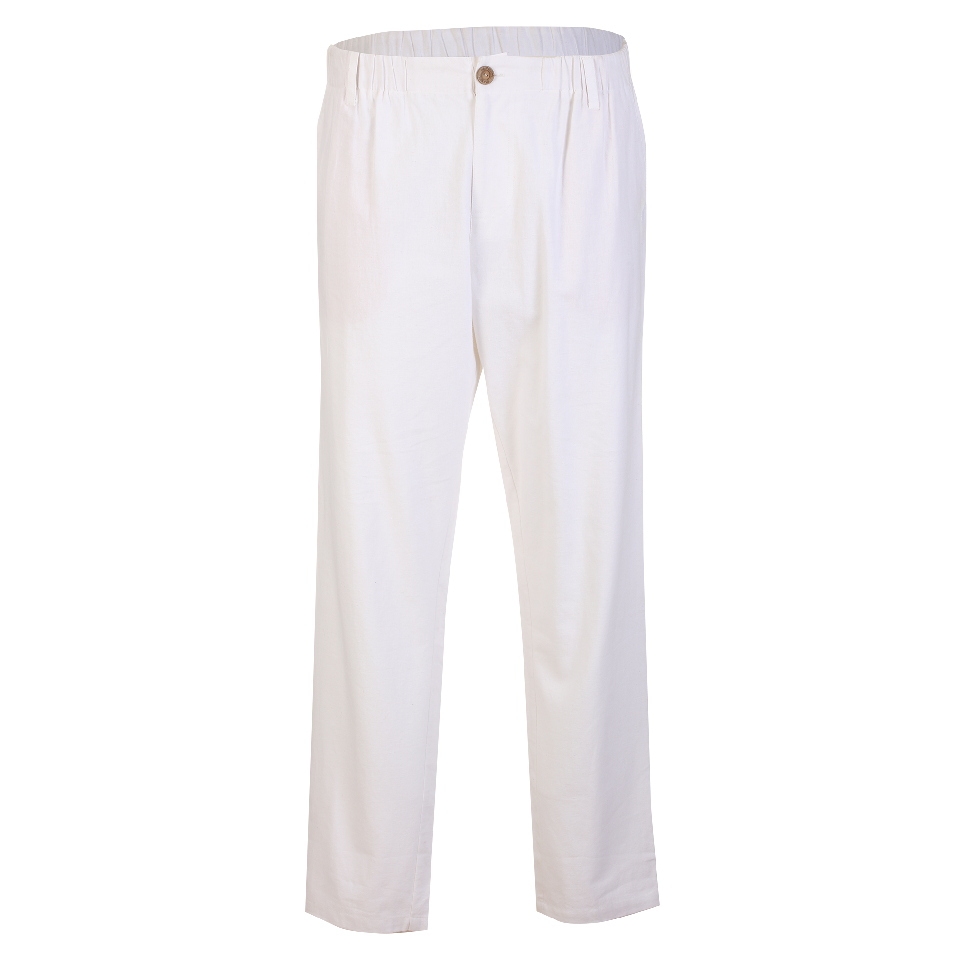 Pantalon à broderie lin et coton  - Bleu
