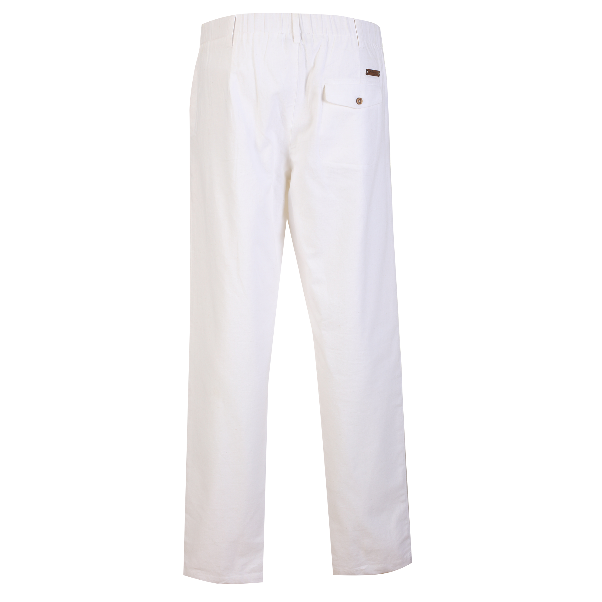 Pantalon à broderie lin et coton  - Bleu