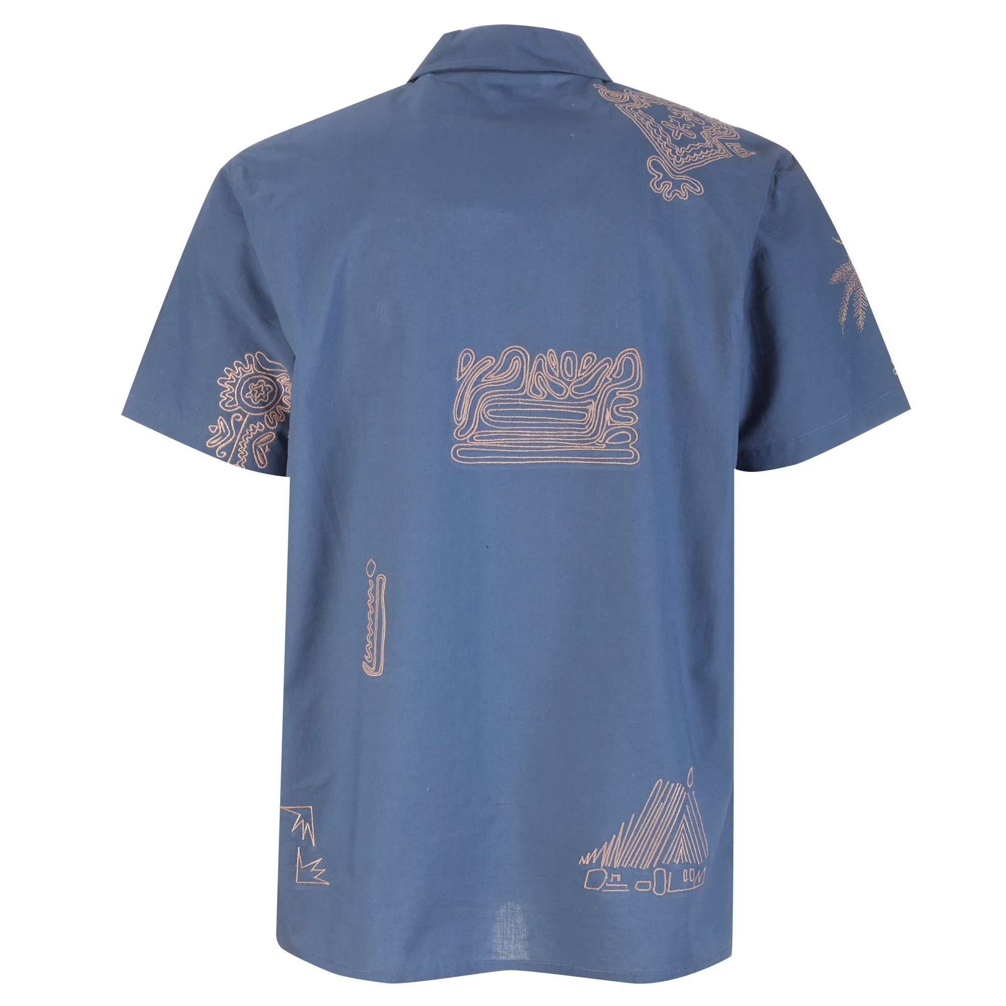 Chemise manches courtes brodée  - Blanc