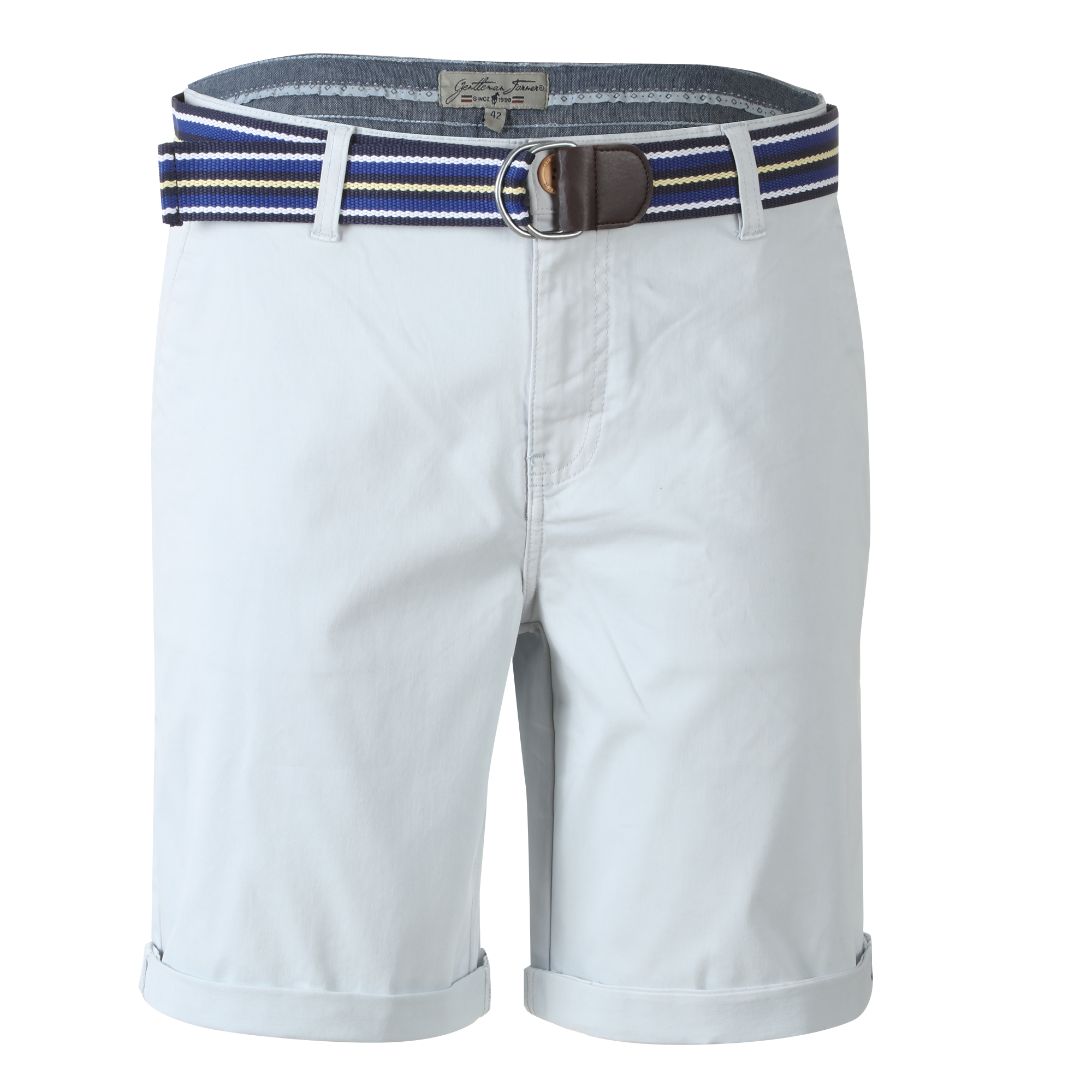 Bermuda en satin avec ceinture  - Bleu foncé