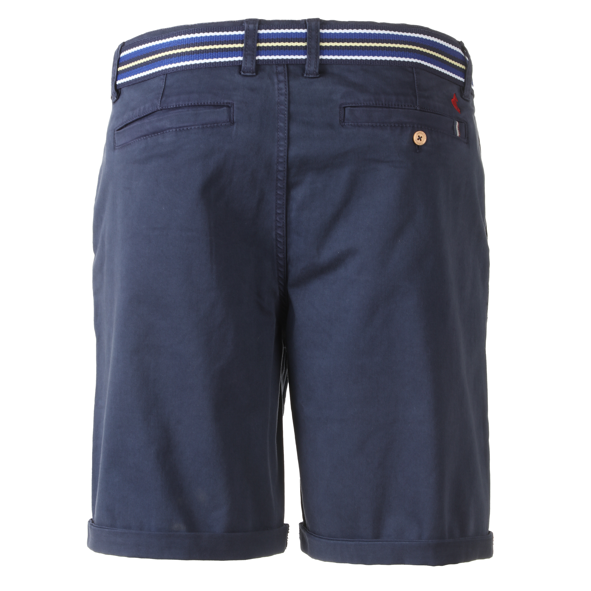 Bermuda en satin avec ceinture  - Bleu foncé