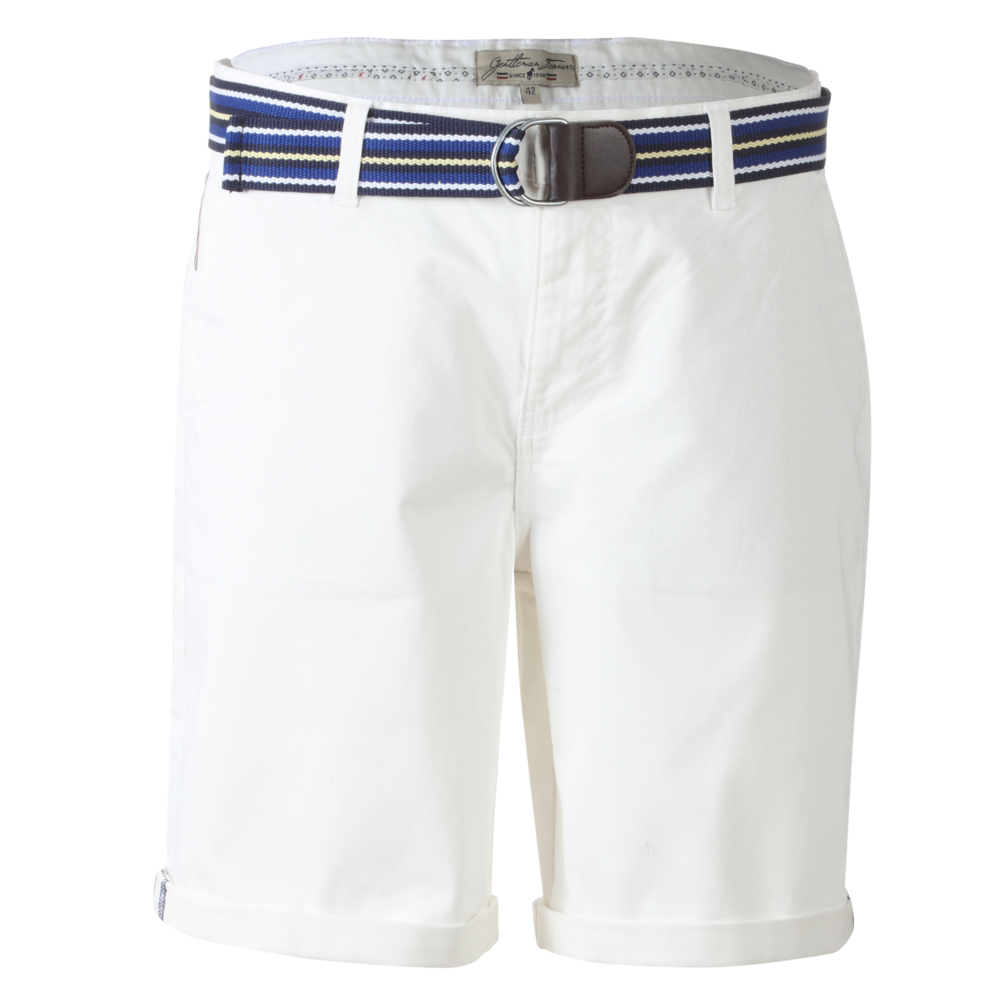 Bermuda en satin avec ceinture  - Bleu foncé