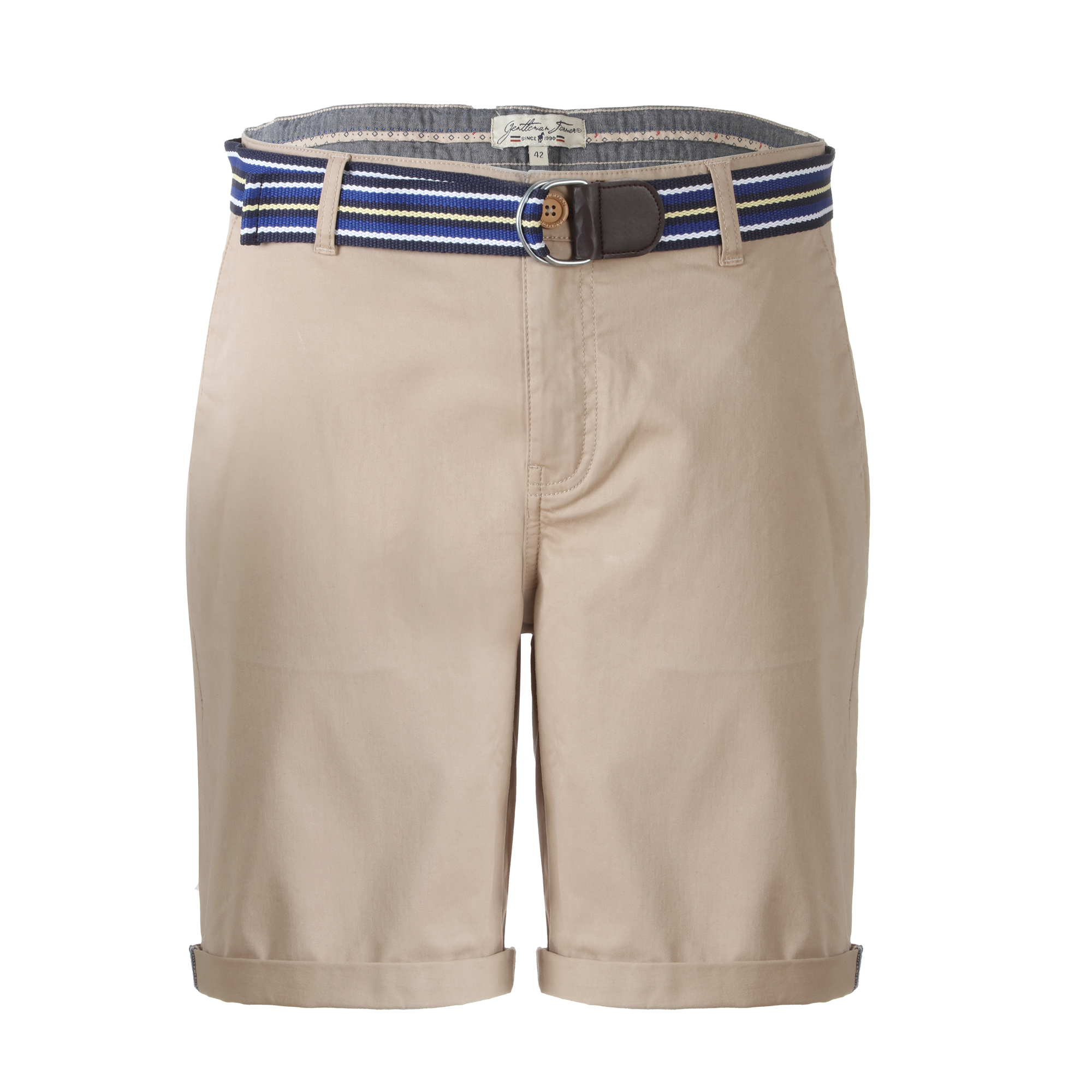 Bermuda en satin avec ceinture  - Bleu