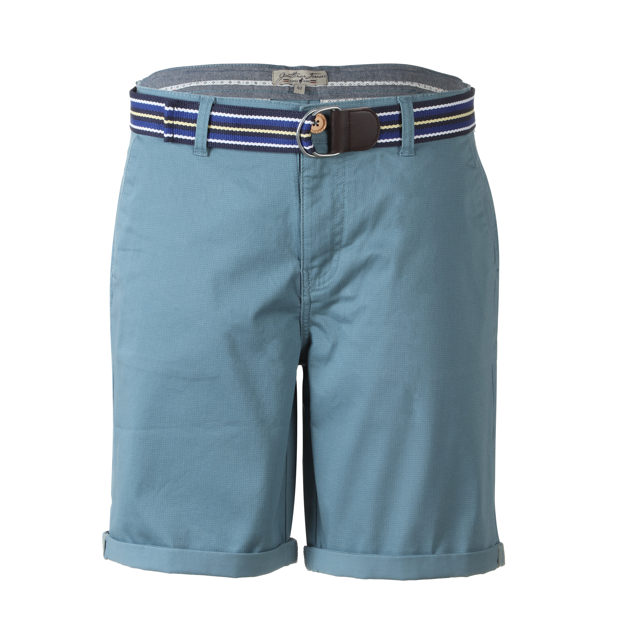 Bermuda en satin avec ceinture  - Bleu