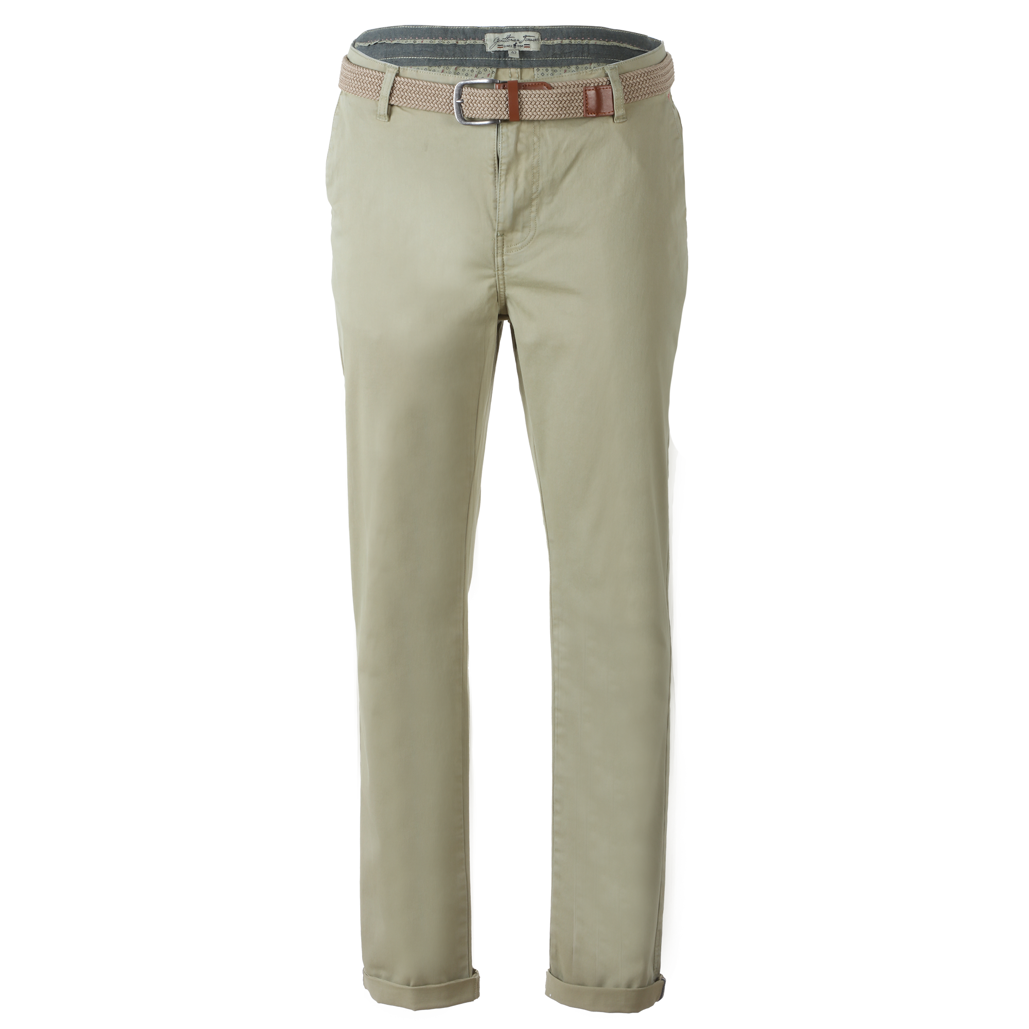 Pantalon chino + ceinture  - Rose