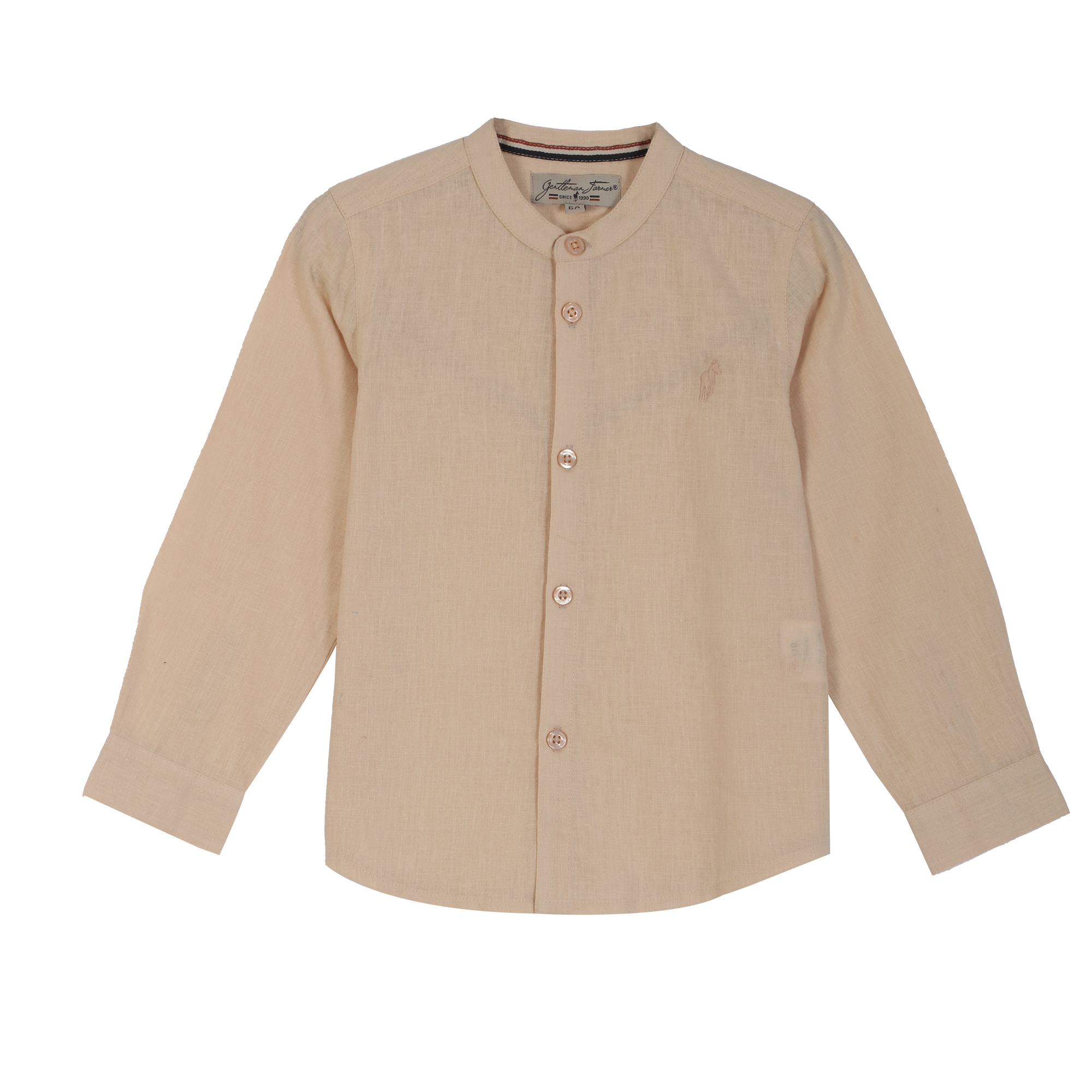 Chemise manches longues lin 3/12 ans  - Bleu