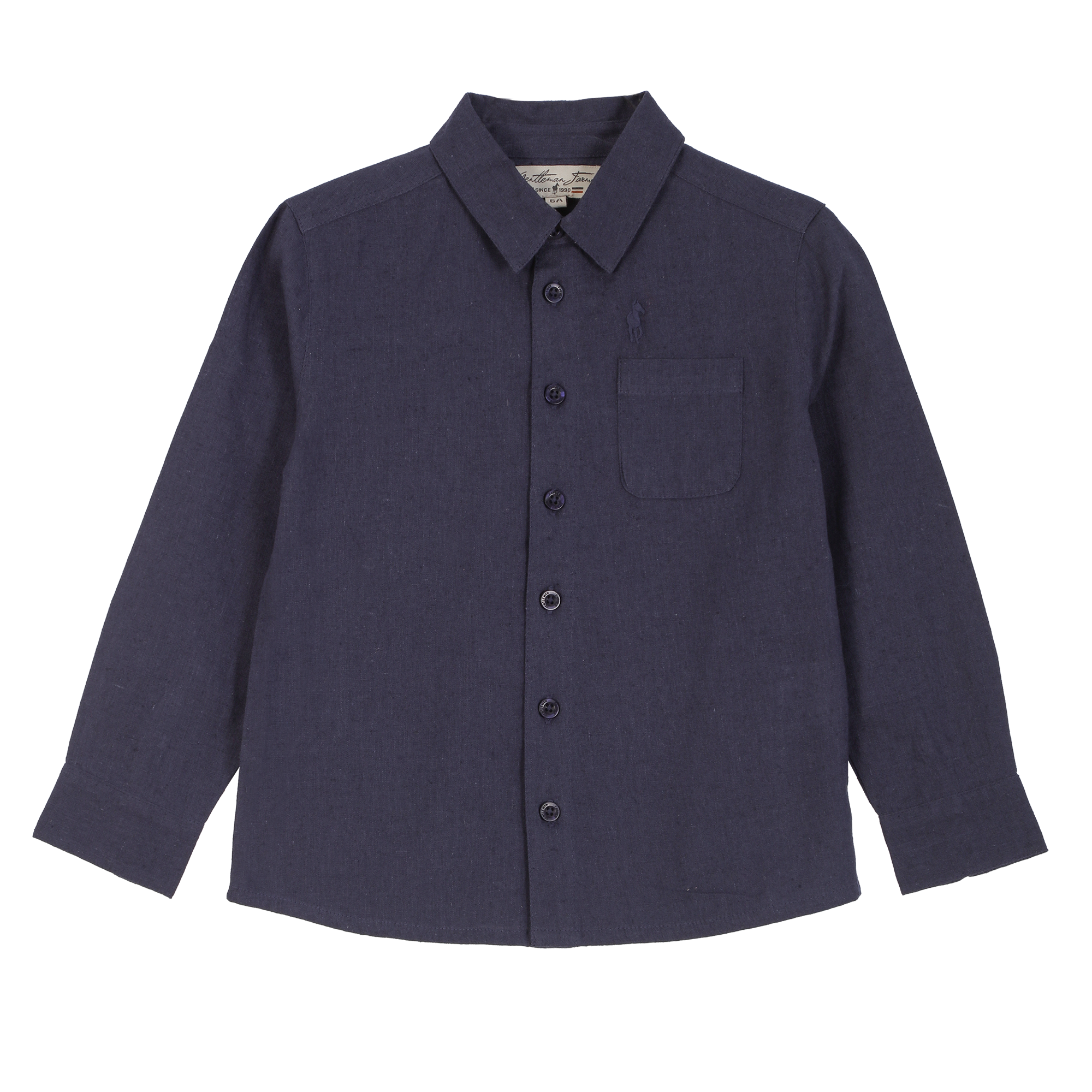 Chemise manches longues lin 3/12 ans  - Vert