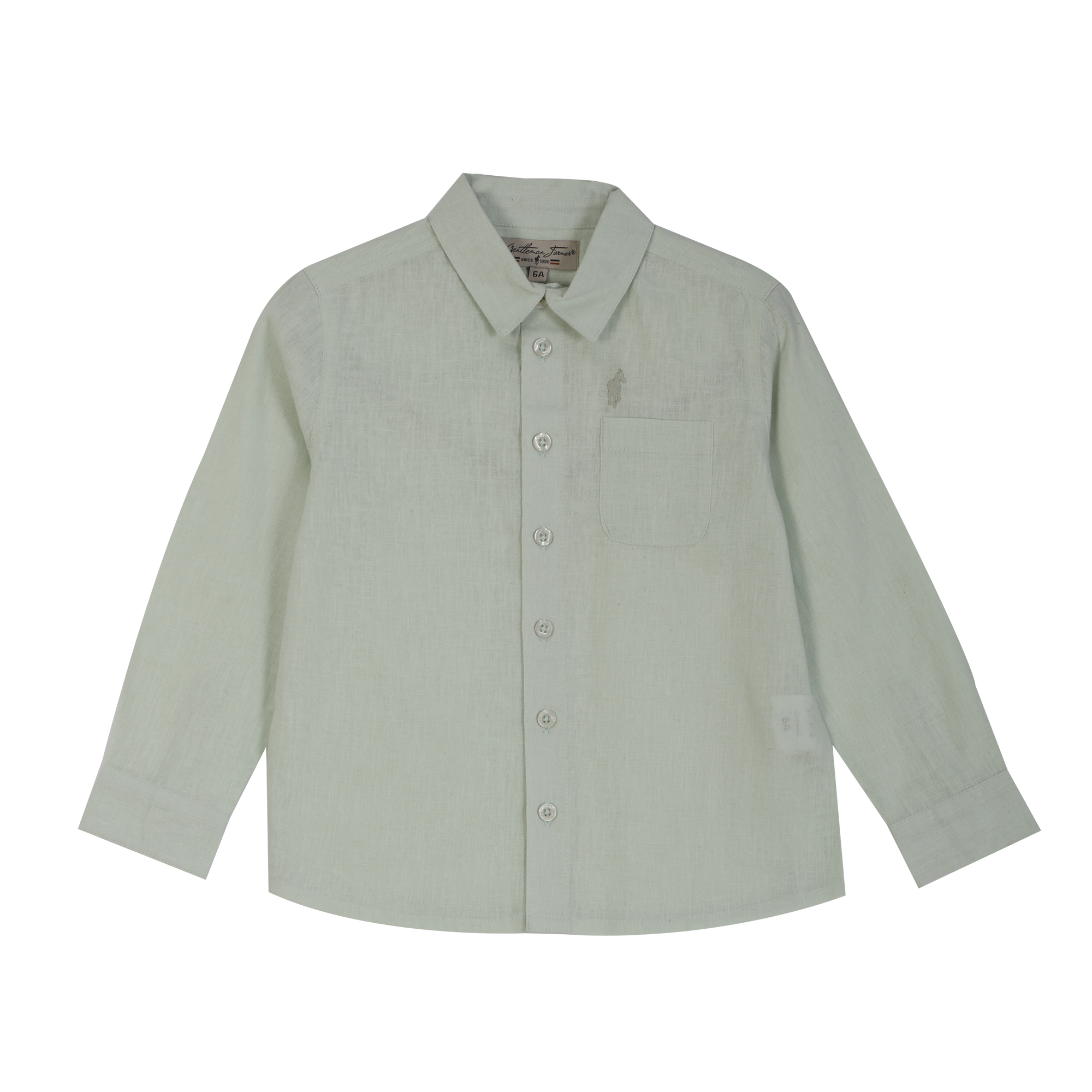 Chemise manches longues lin 3/12 ans  - Orange