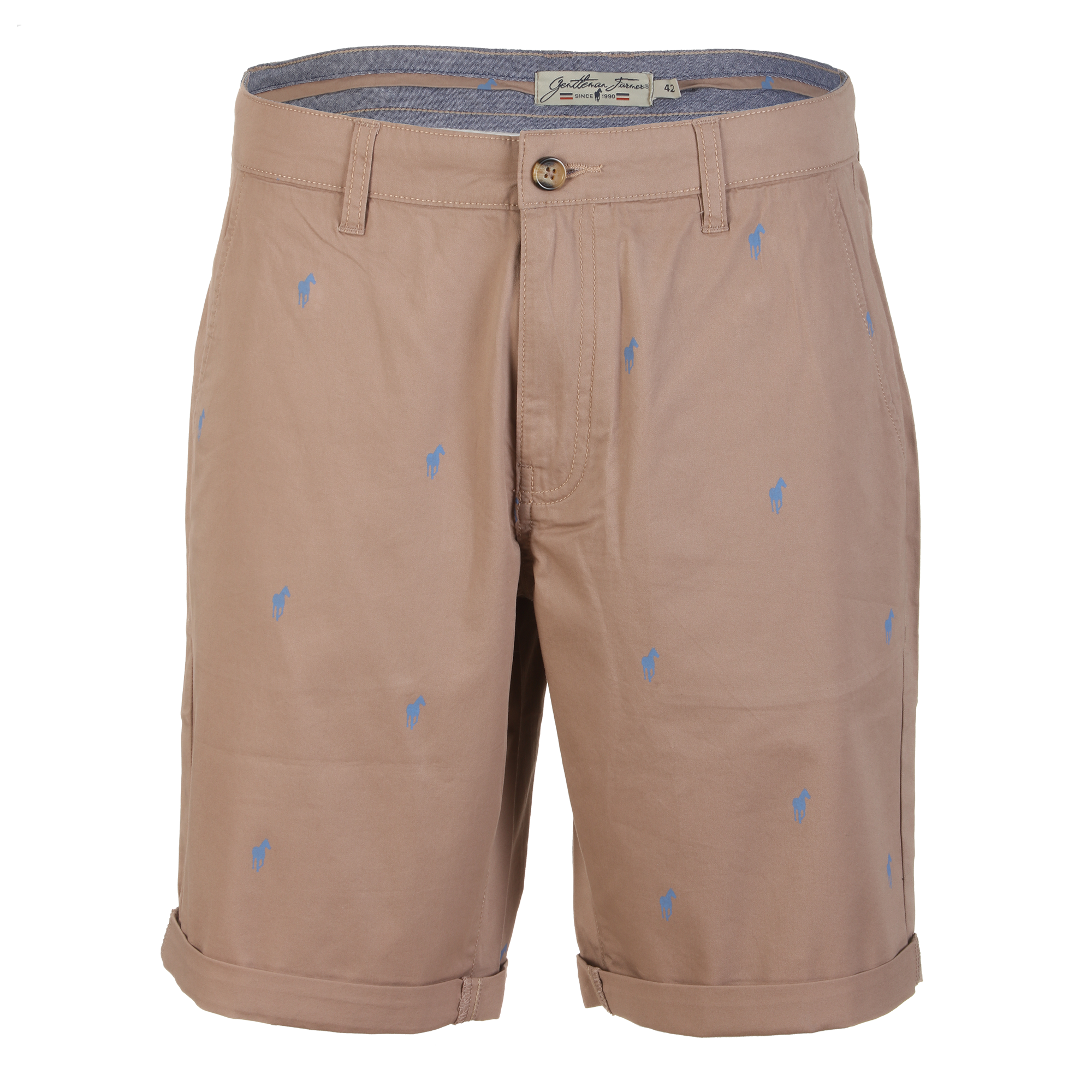 Bermuda brodé - Marron
