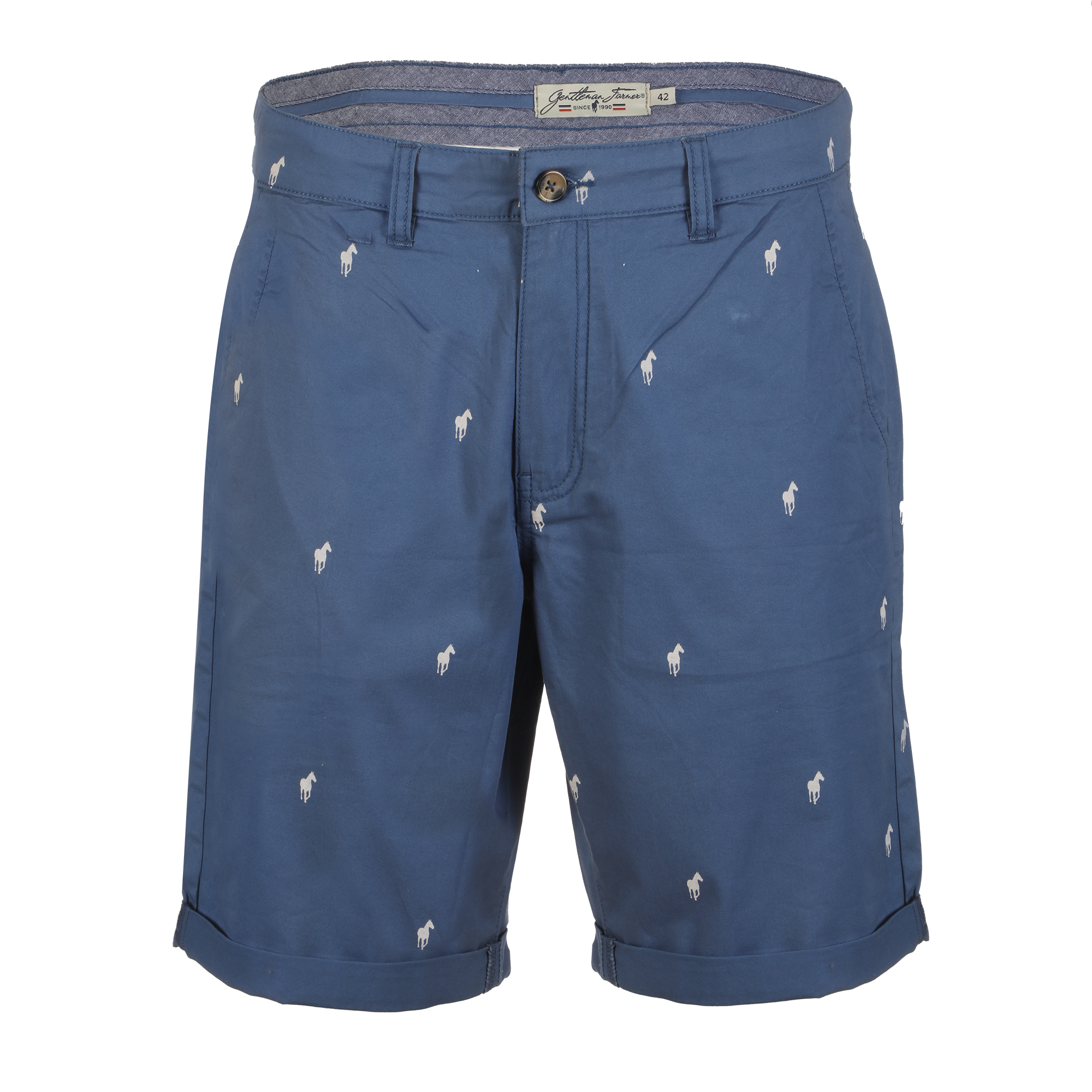 Bermuda brodé - Bleu