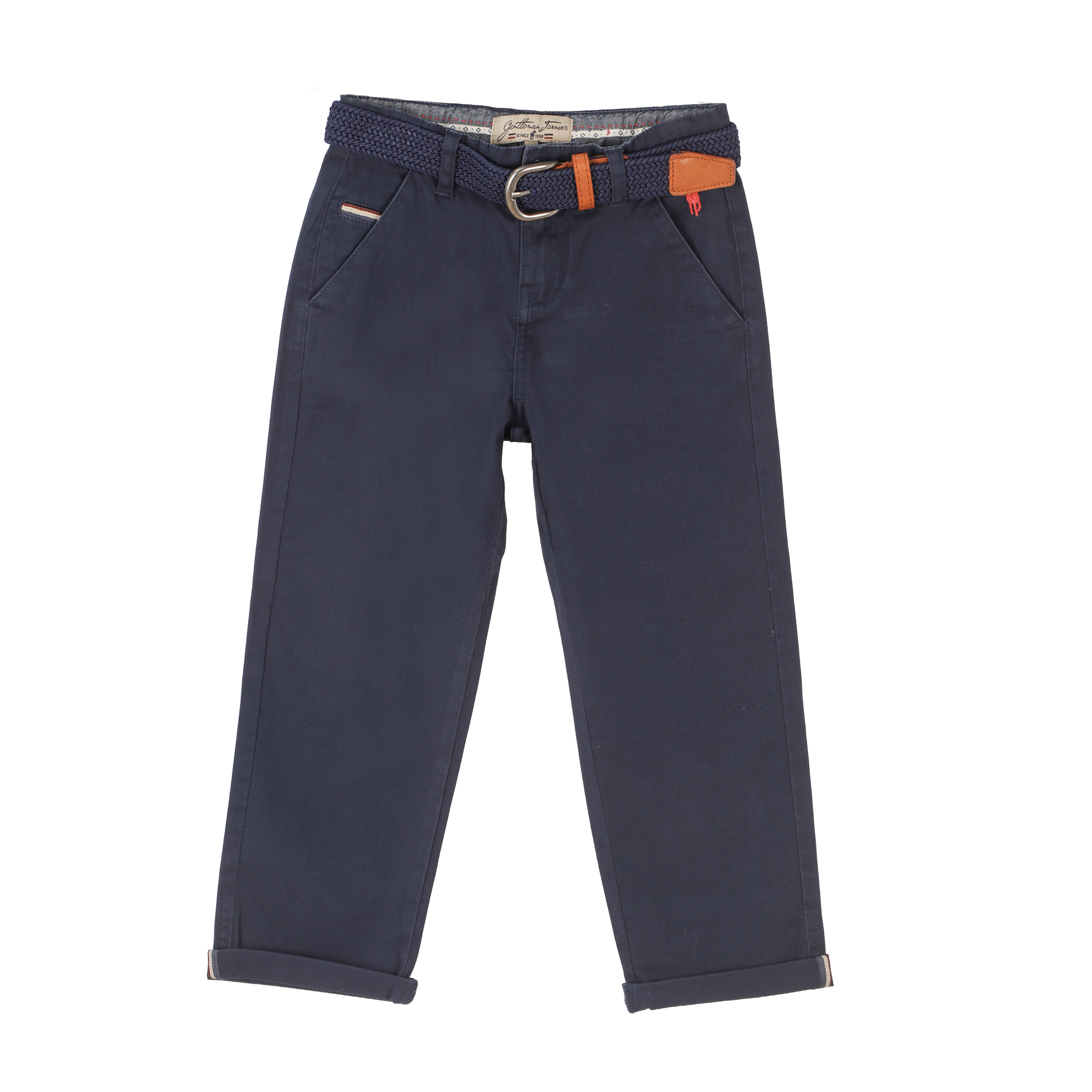 Pantalon chino avec ceinture 3/12 ans - Bleu foncé