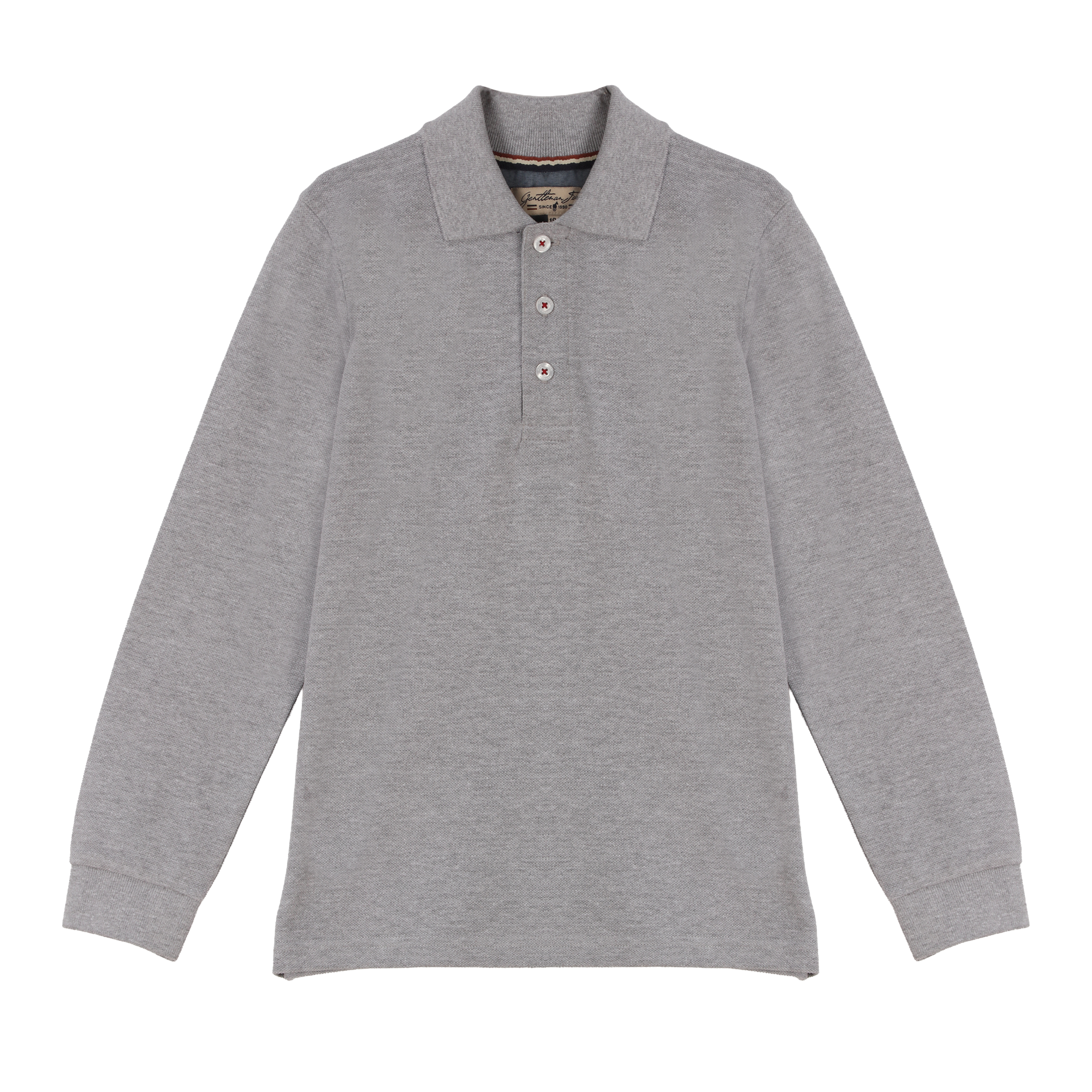 Polo manches longues avec broderie 3/12 ans - Gris