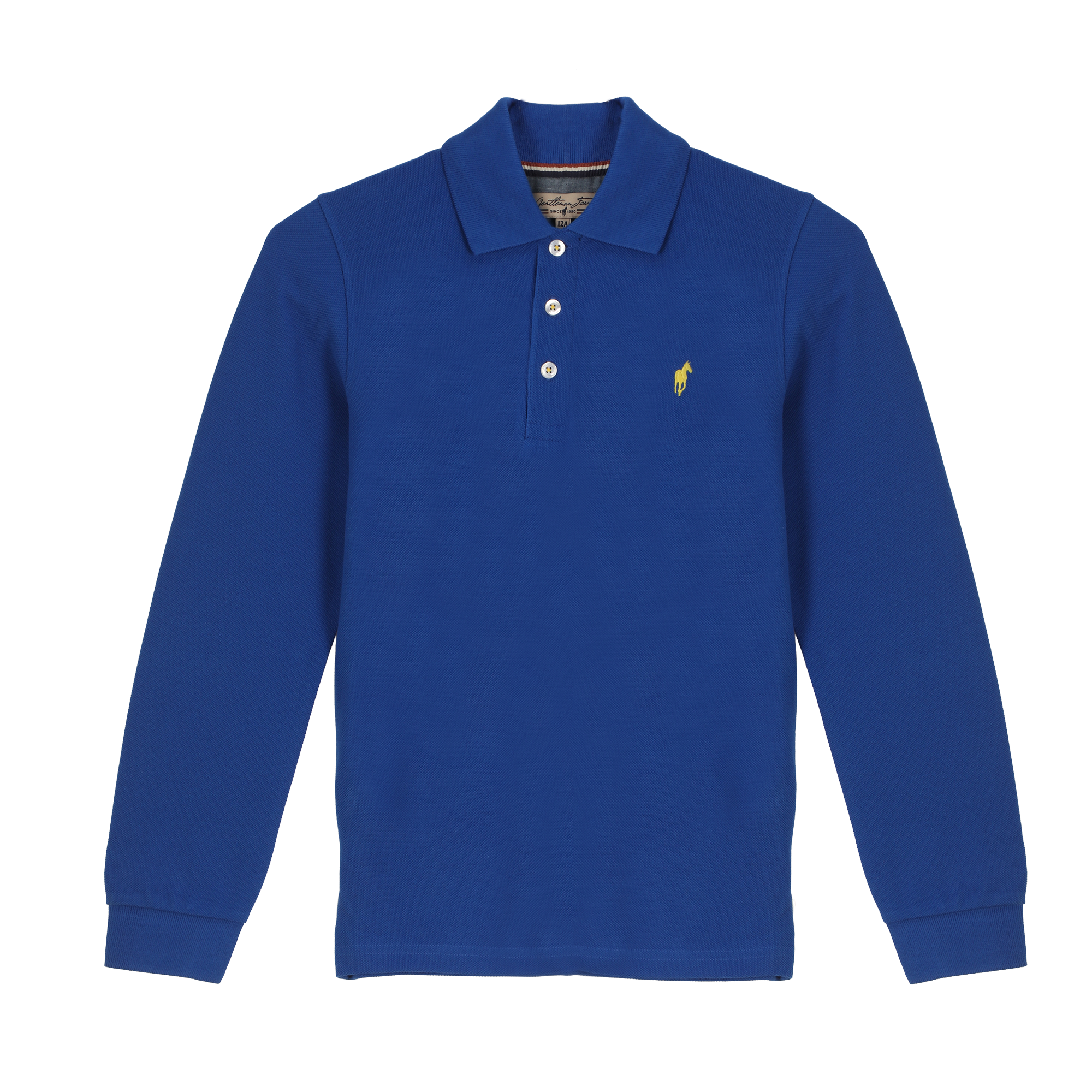 Polo manches longues avec broderie 3/12 ans - Bleu