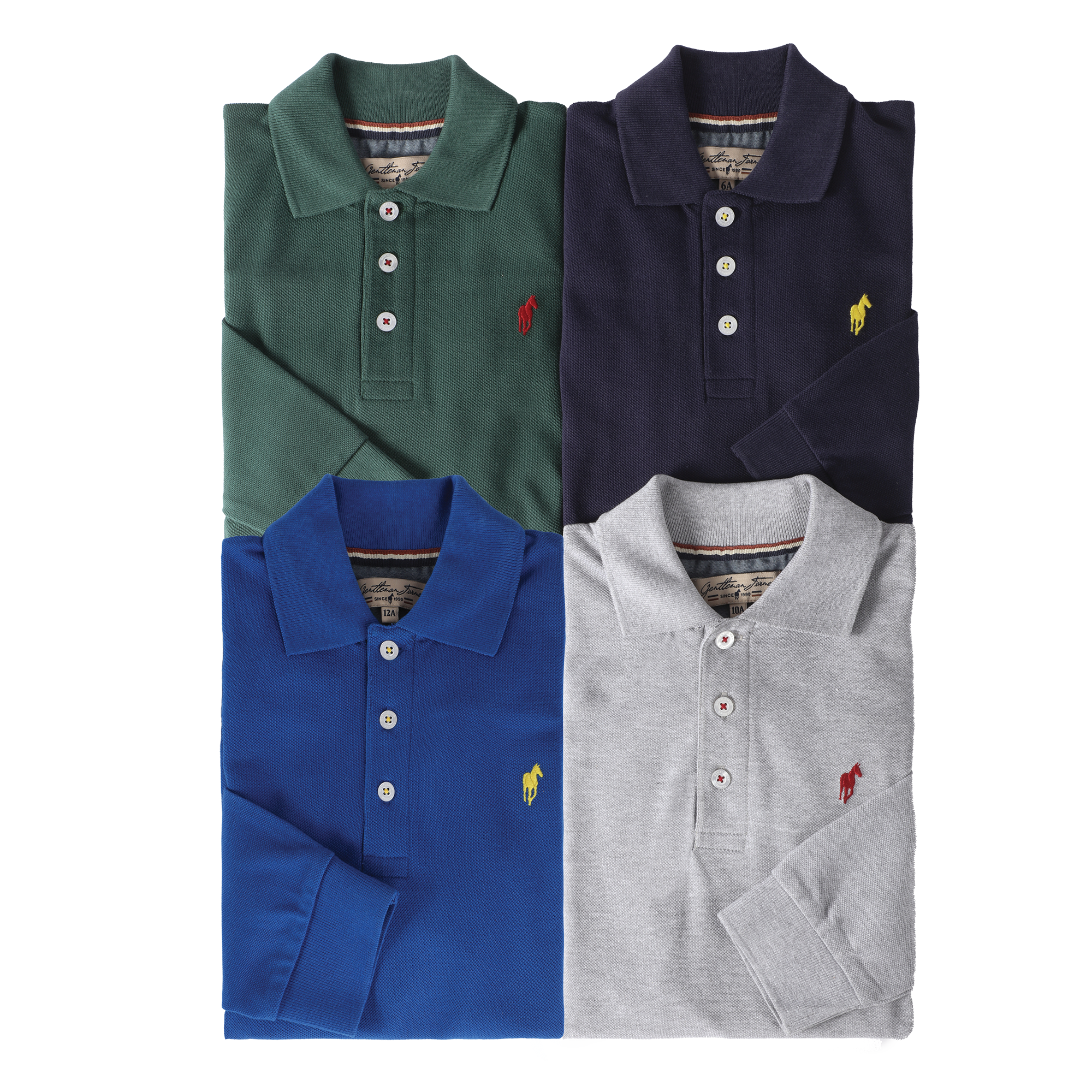 Polo manches longues avec broderie 3/12 ans - Gris