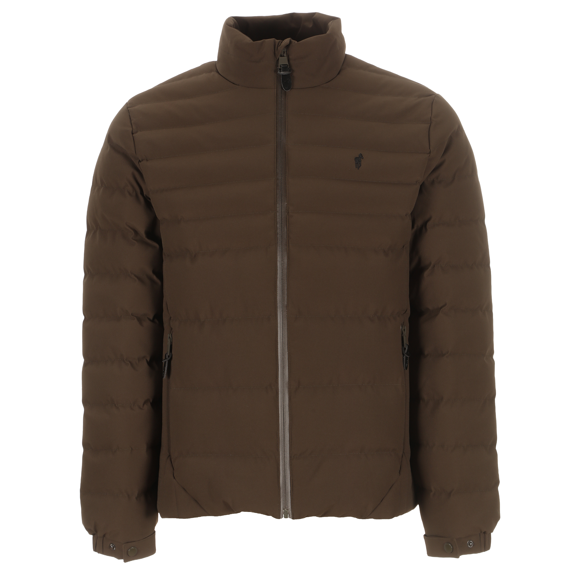 Doudoune zippée imperméable col montant - Kaki