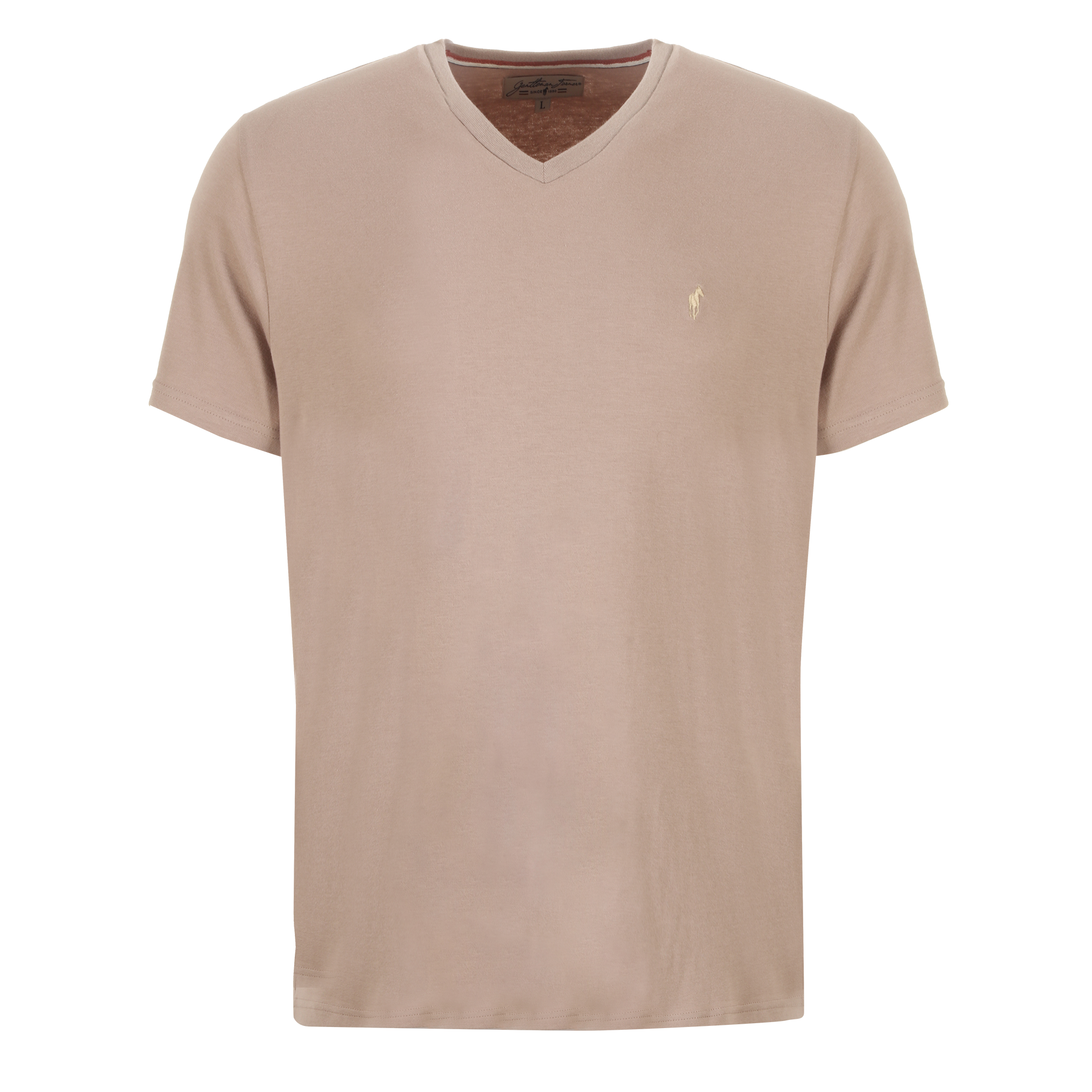 Tee-shirt col V - Beige