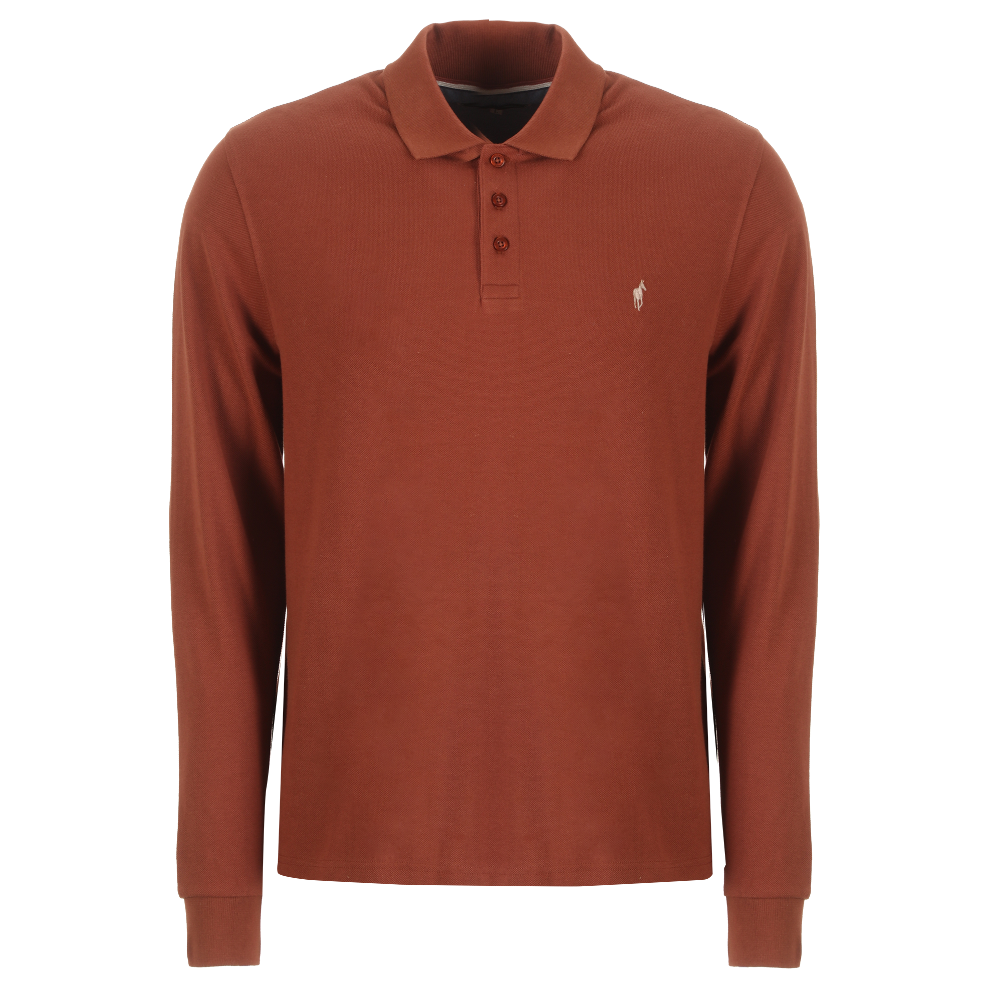 Polo manches longues  - Marron