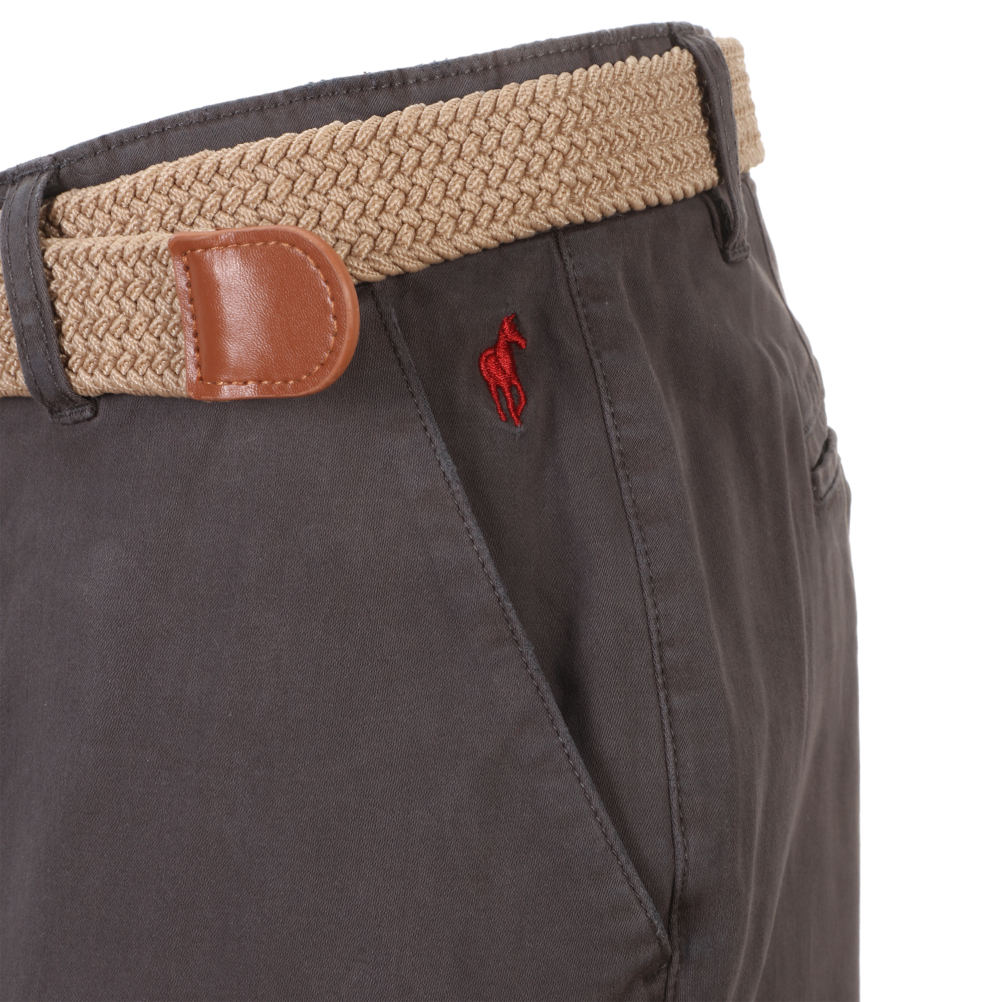 Pantalon chino avec ceinture - Gris