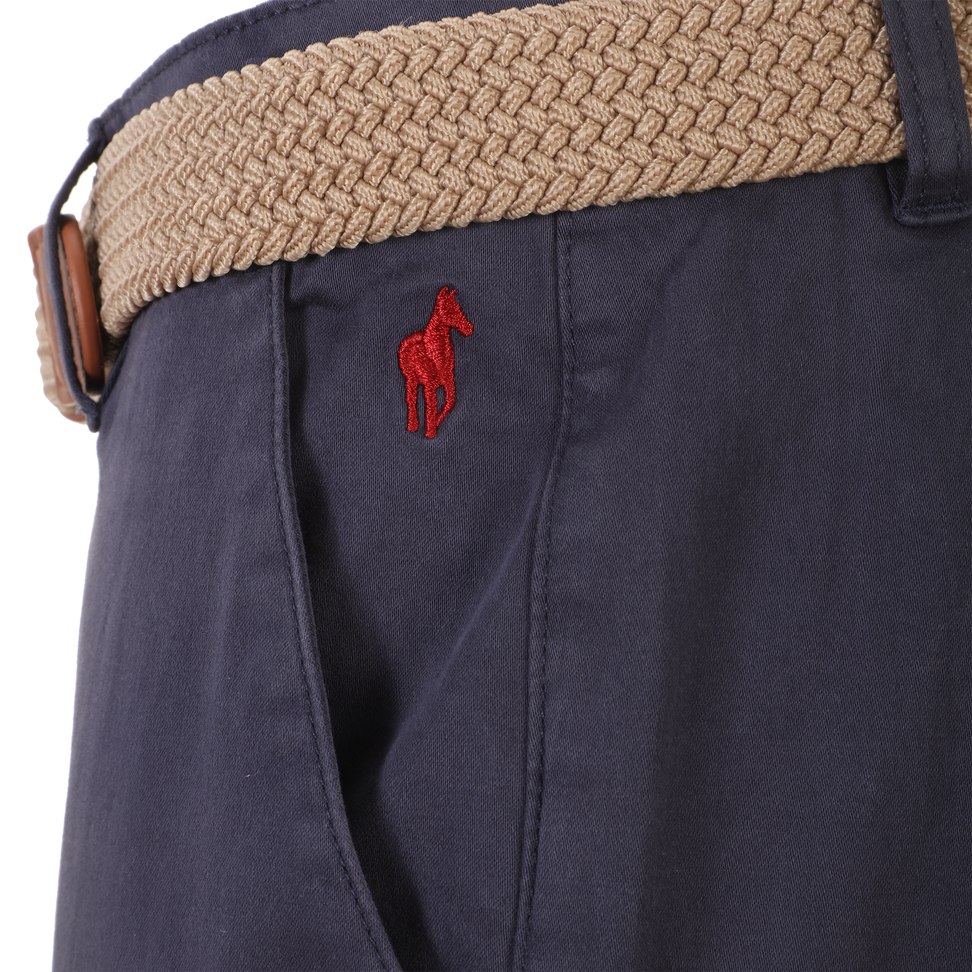 Pantalon chino avec ceinture - Bleu foncé