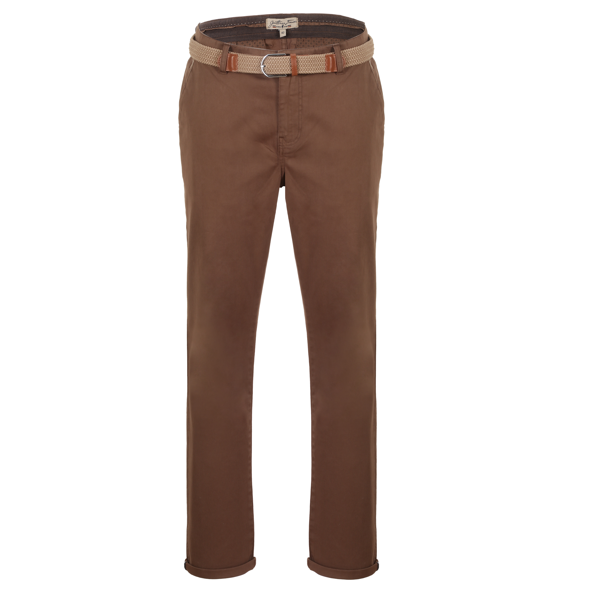 Pantalon chino avec ceinture - Marron
