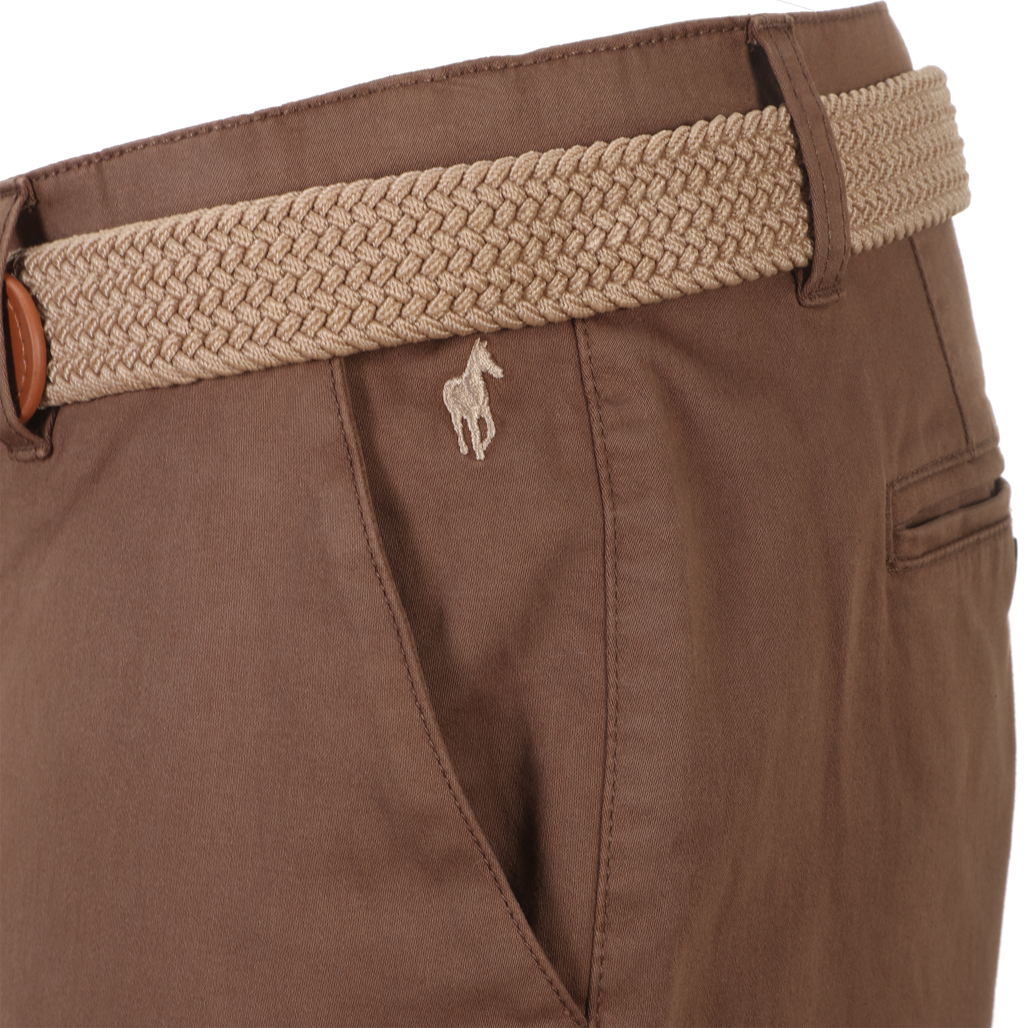 Pantalon chino avec ceinture - Marron