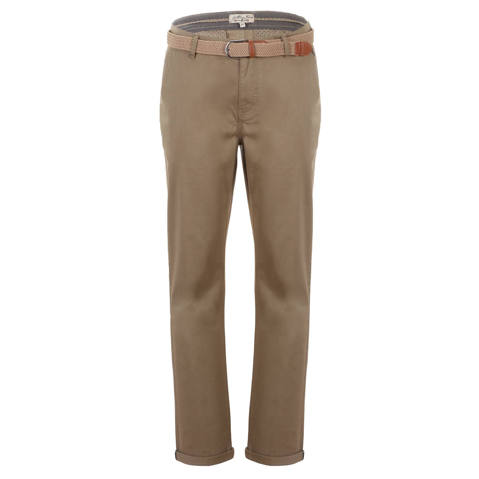 Pantalon chino avec ceinture - Kaki