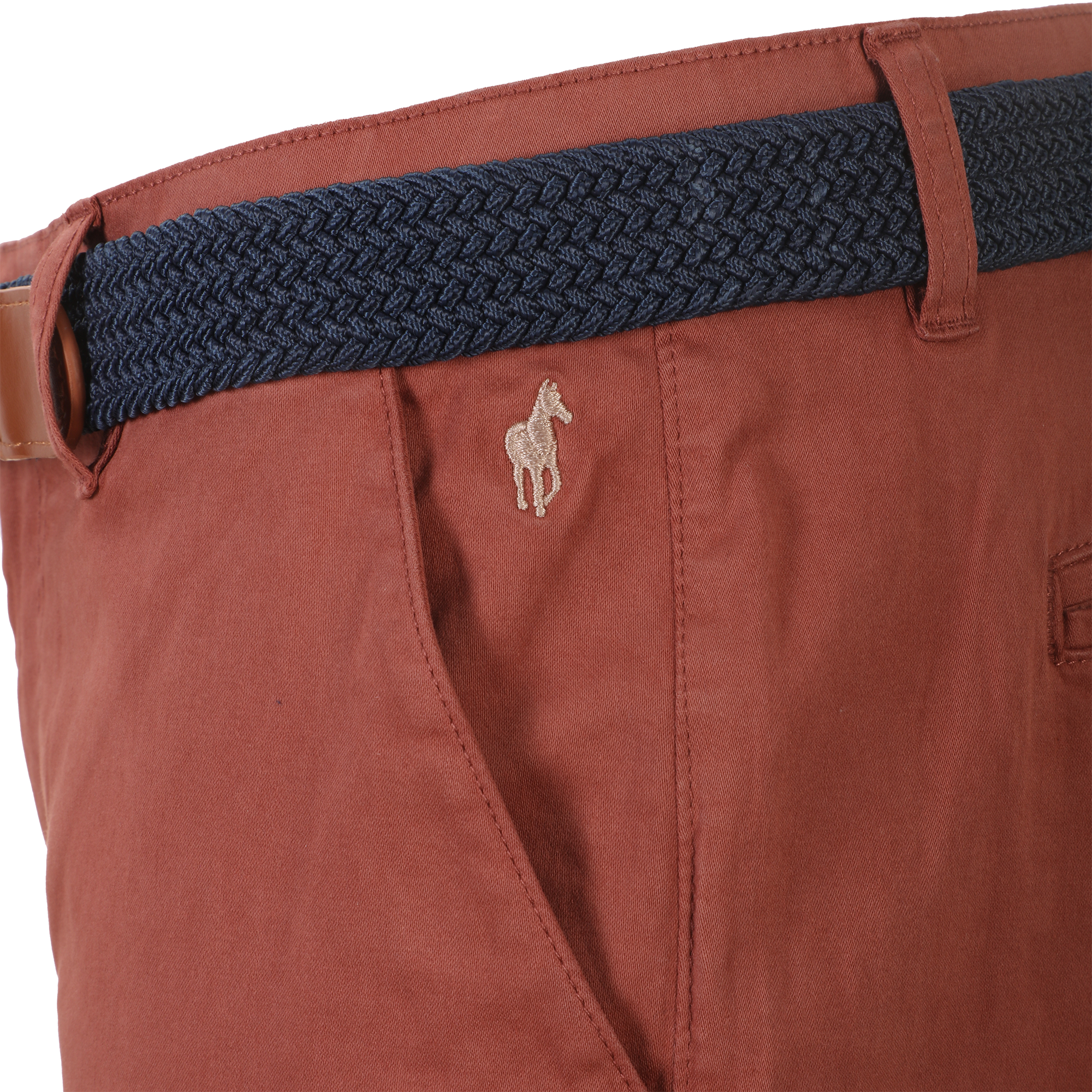 Pantalon chino avec ceinture - Rouge