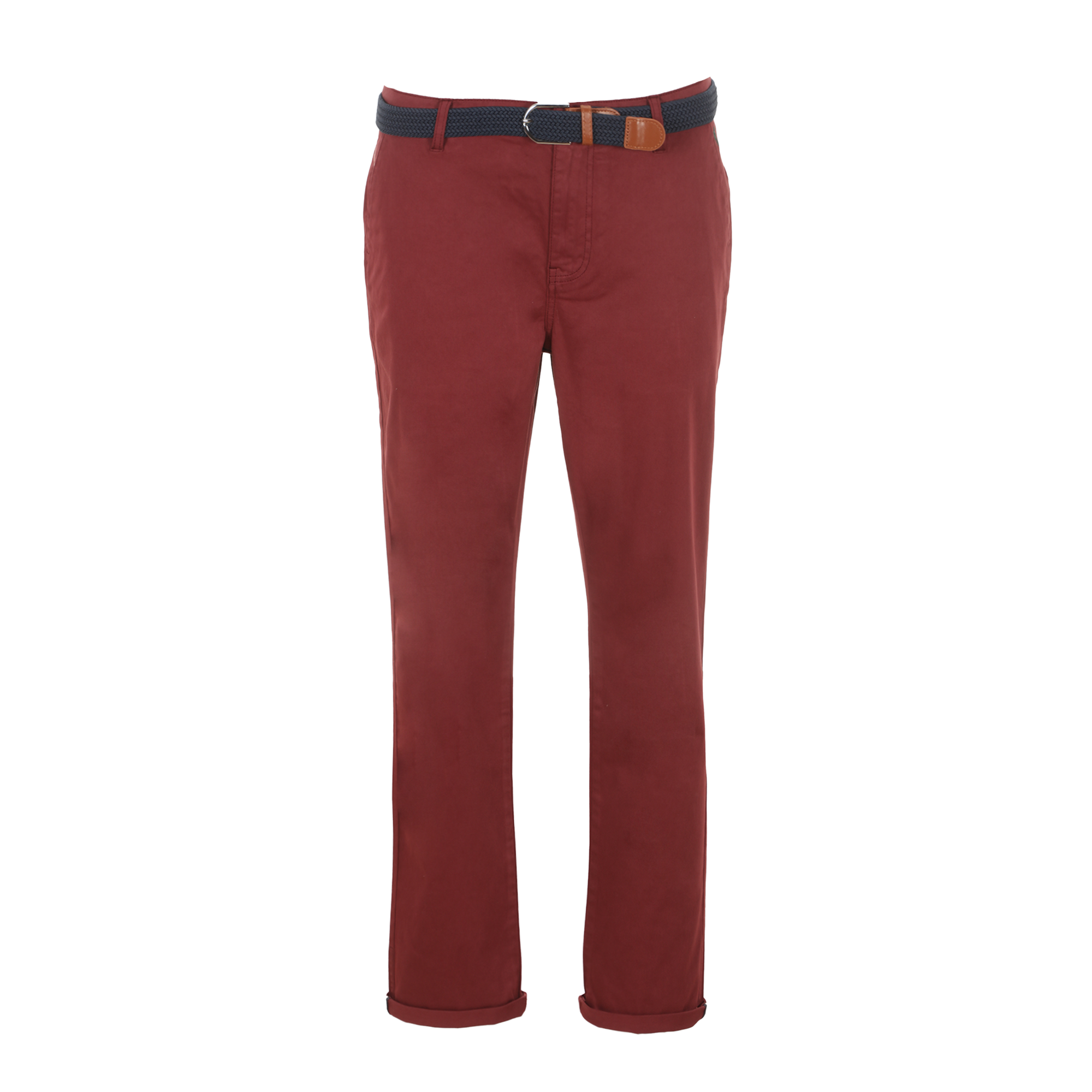 Pantalon chino + ceinture - Rouge